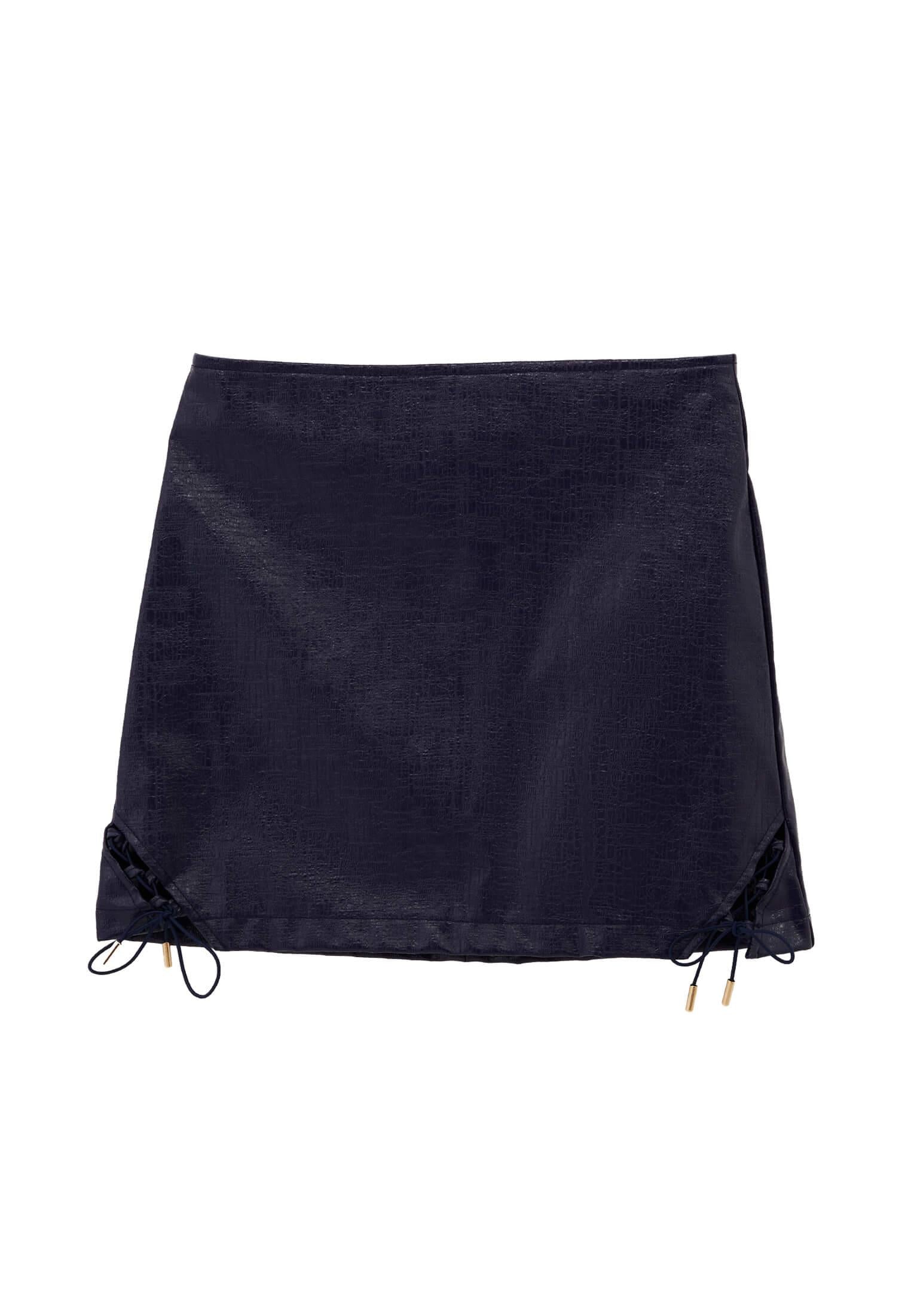 Short Leather Skirt With Tie - NAVAL ACADEMY