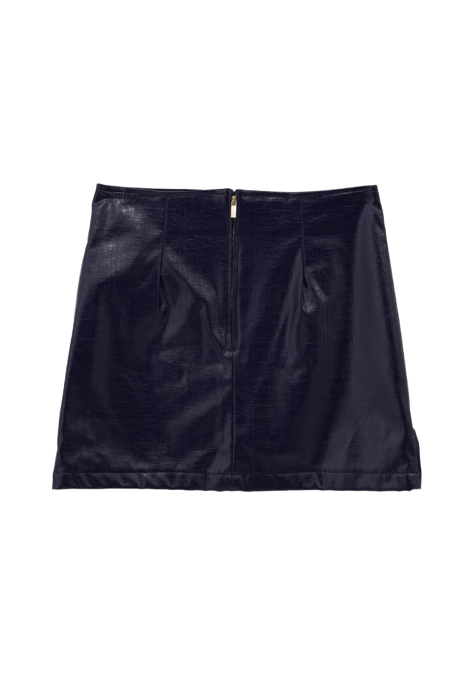 Short Leather Skirt With Tie - NAVAL ACADEMY