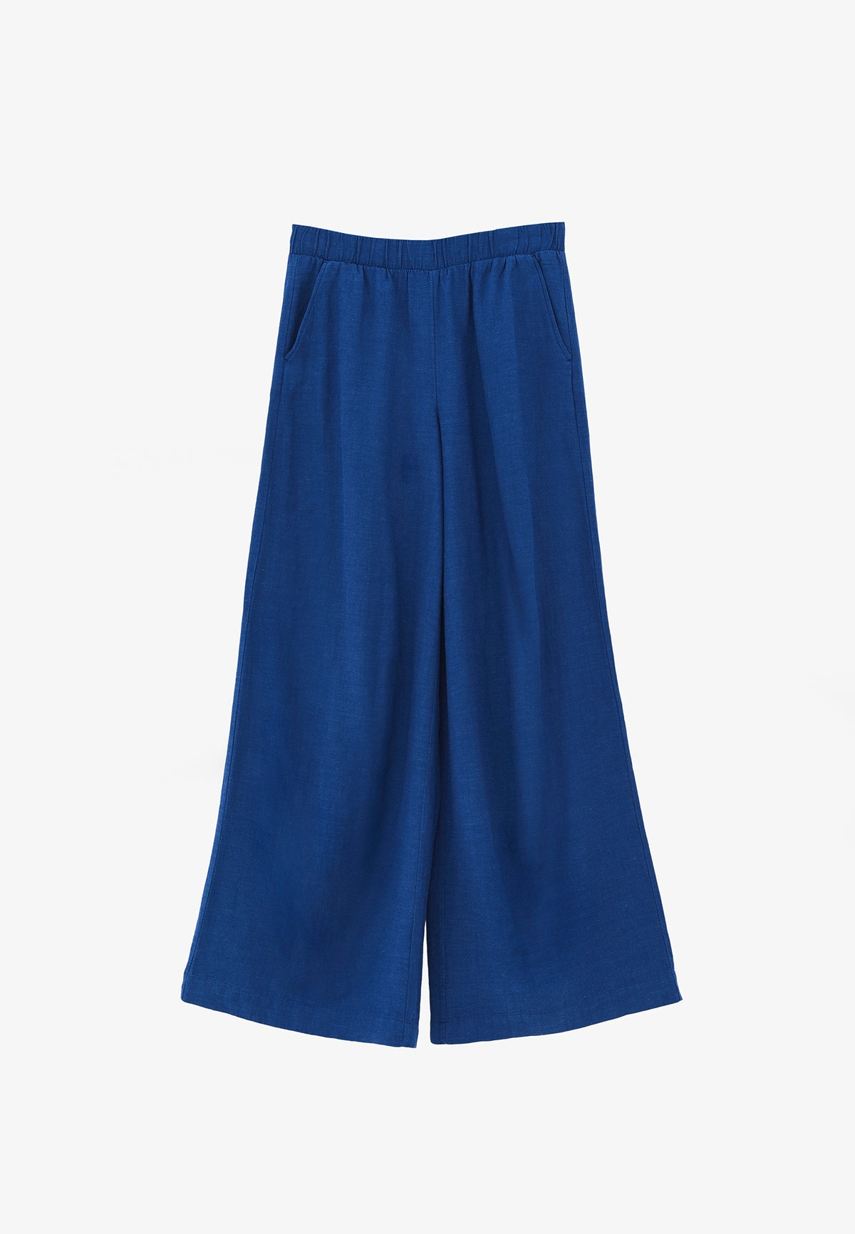 Ultra High Waist Wide Leg Pants - NAVY PEONY