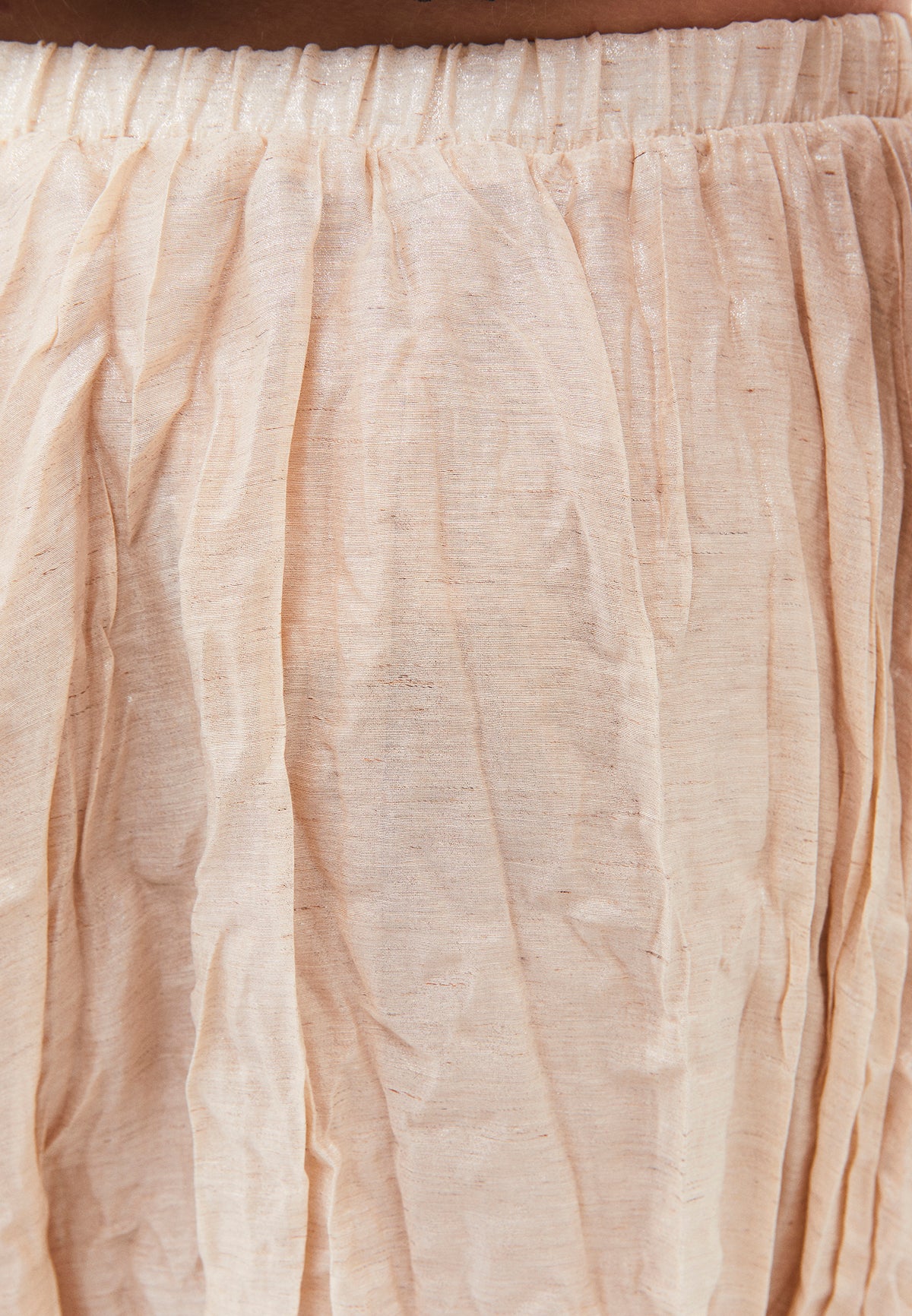 Shiny Flared Long Skirt - NOVELLE PEACH