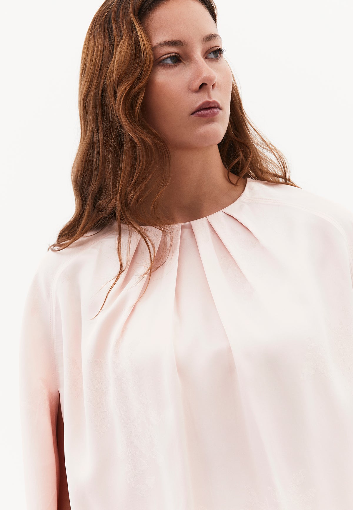 Buttoned Batwing Sleeve Blouse - PINK SALT