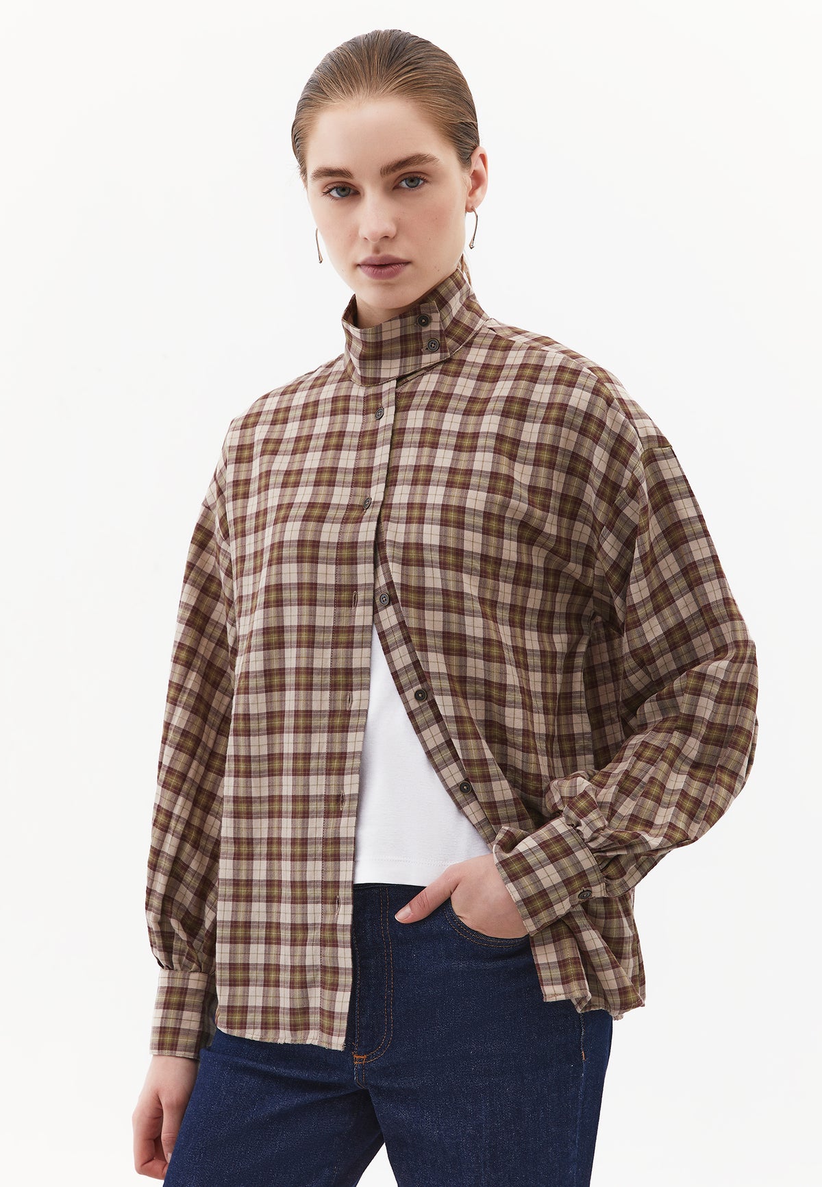 Checked Long Sleeve Shirt - Mix Color