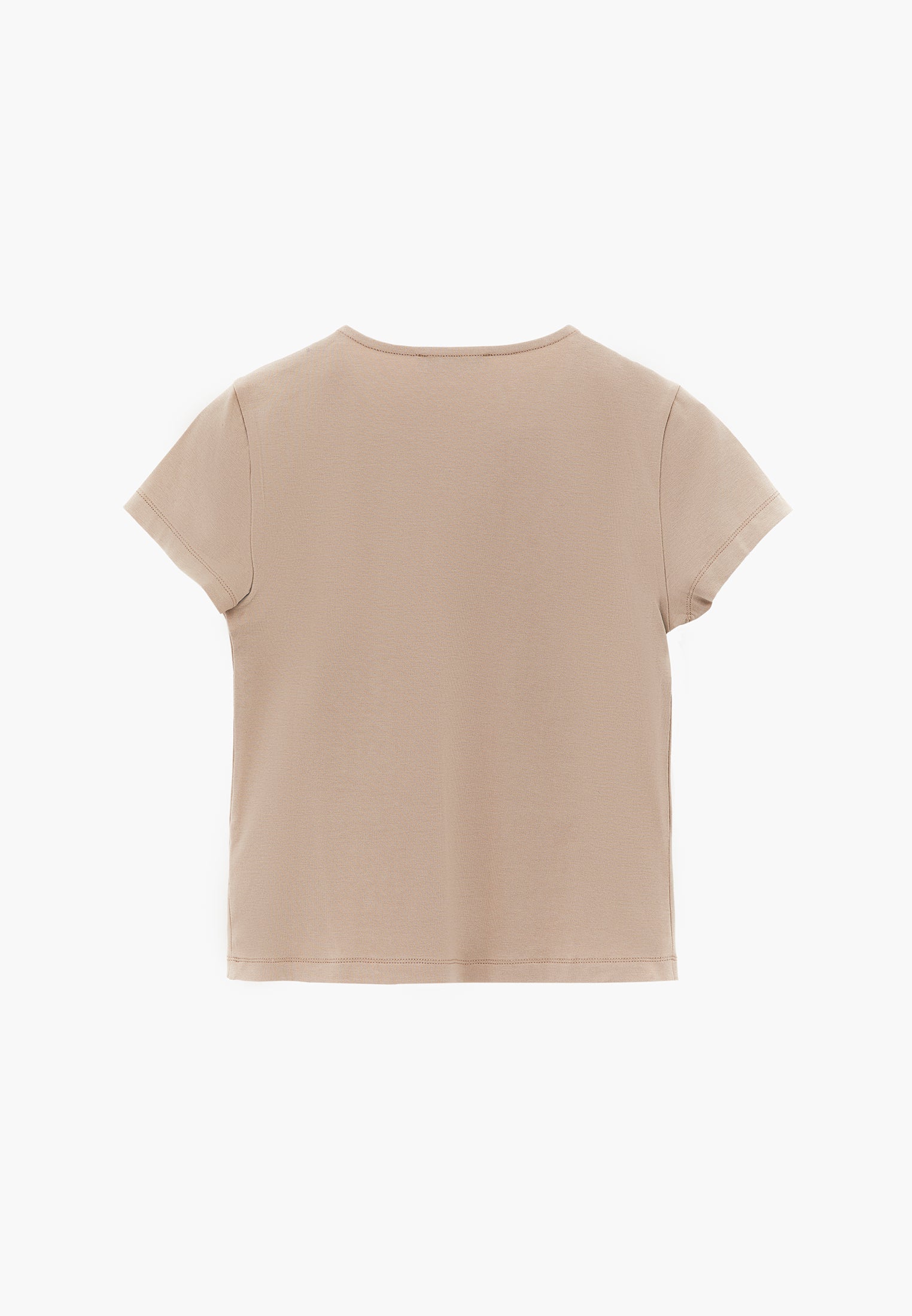 Bodycon T-Shirt Crew Neck - PLAZA TAUPEE