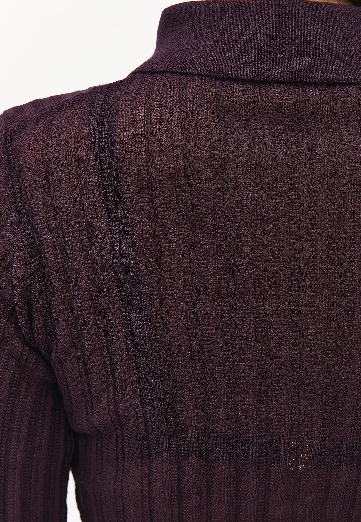 Women's Sweater With Long Sleeves, Polo Collar, Closed Style And Spanish Sleeves - PLUM PERFECT