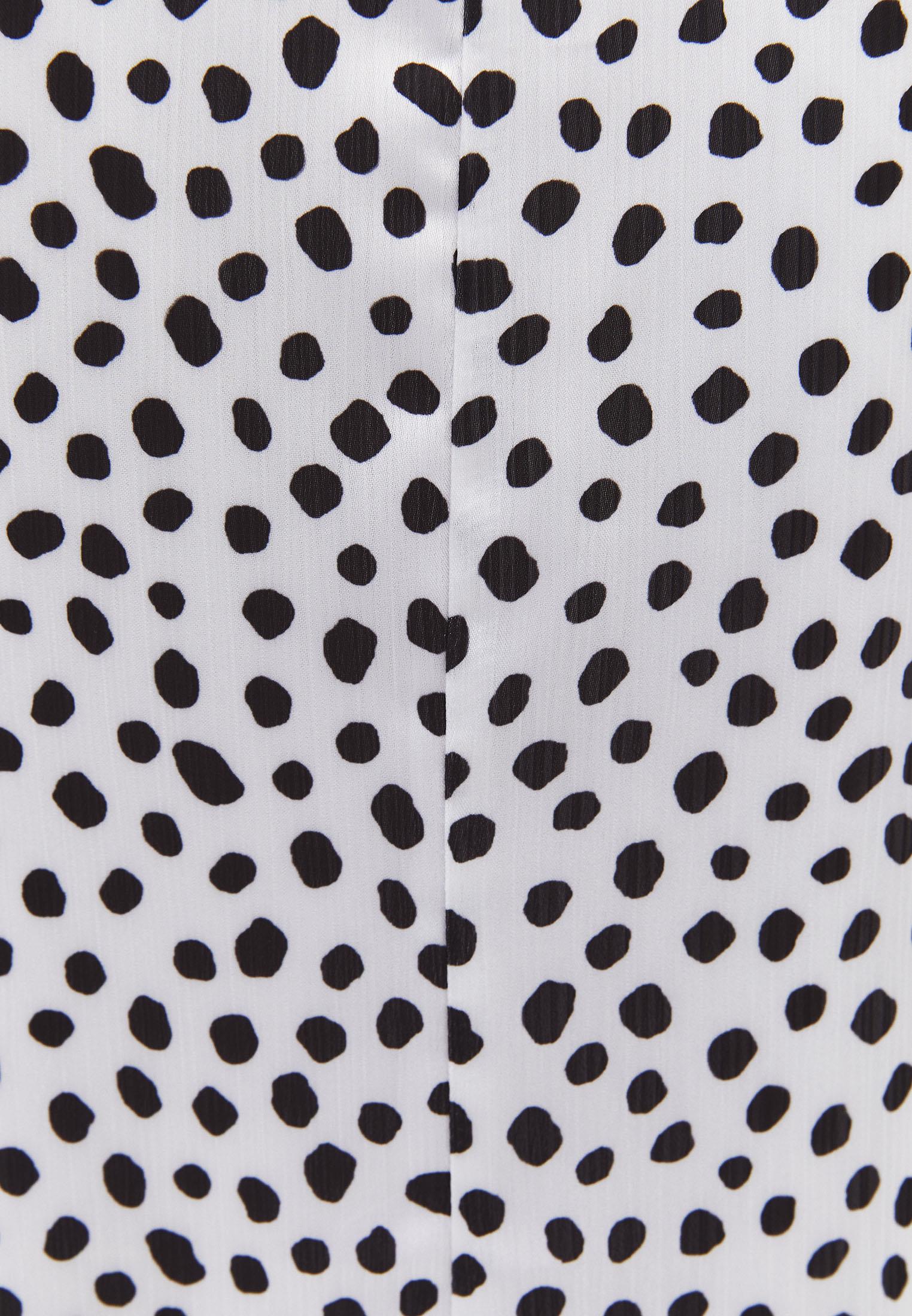 V-Neck Printed Long Modest Dress - POLKA DOT COMB