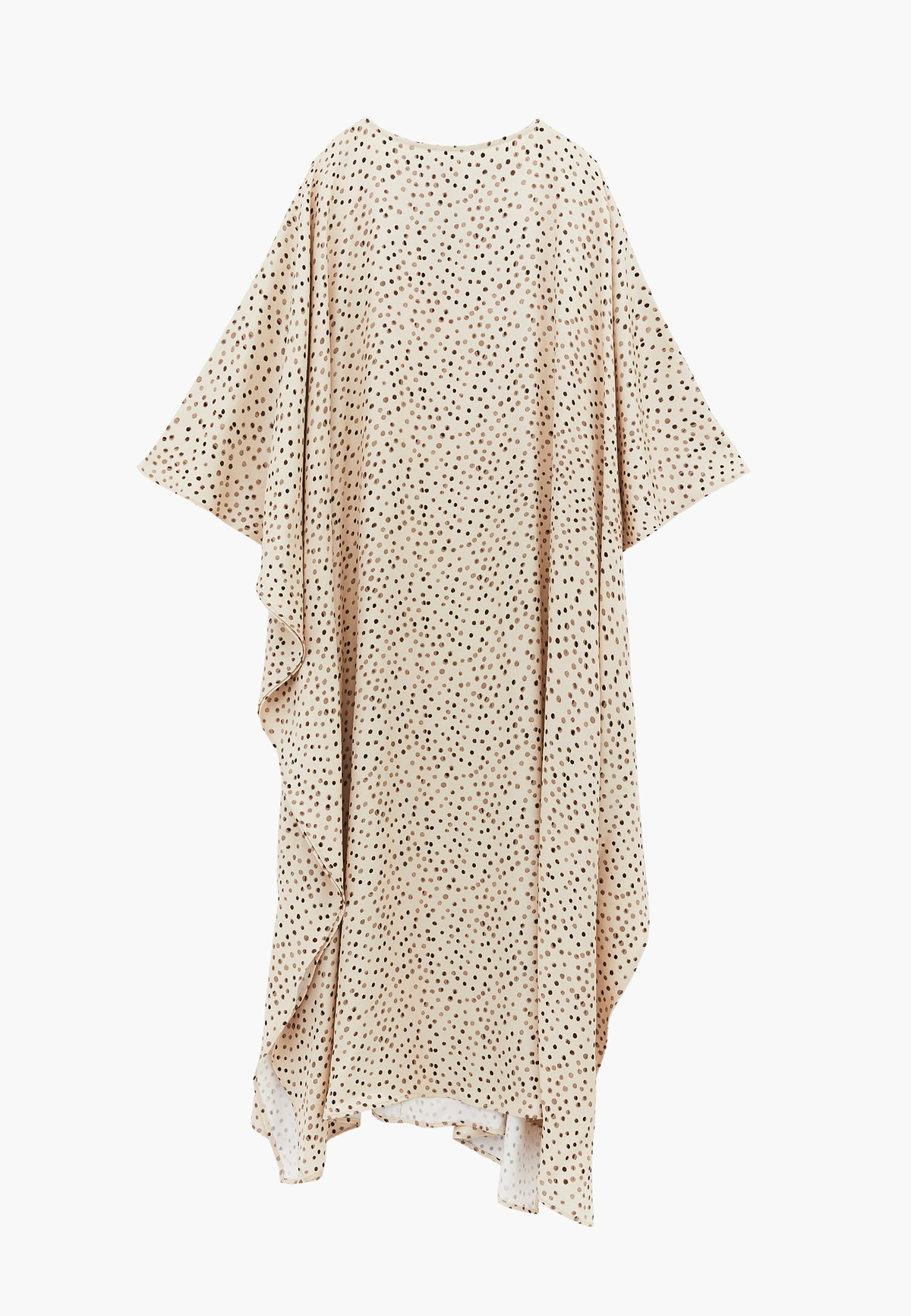 Long Boat Neck Loose Dress - POLKA DOT COMB