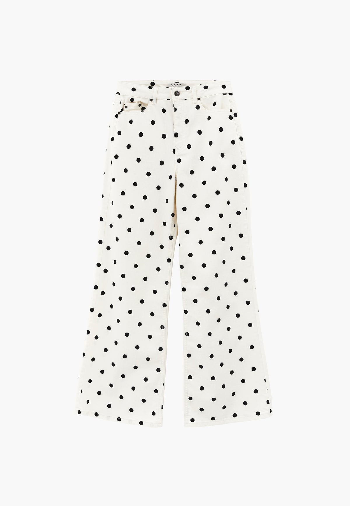 High Waist Printed Wide Leg Pants - POLKA DOT COMB