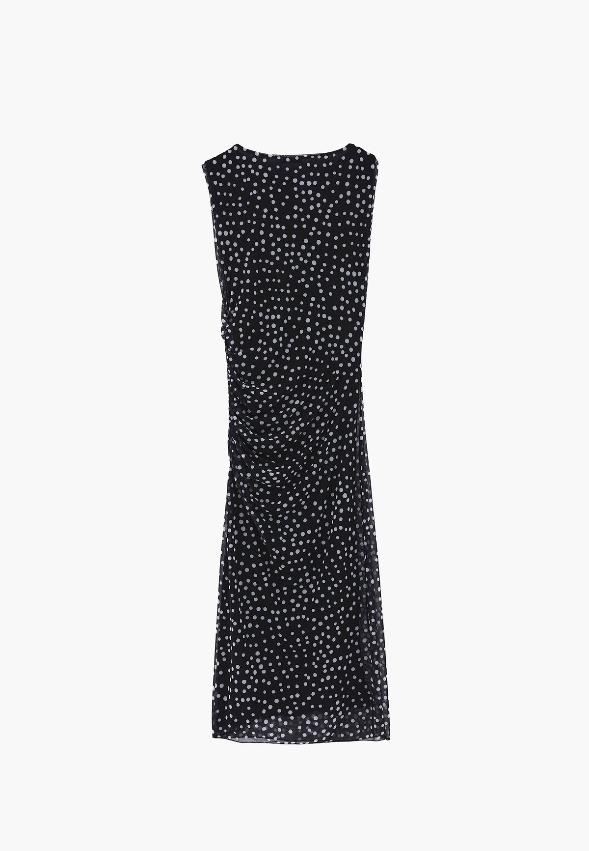 Bodycon Off Shoulder Ruched Long Dress - POLKA DOT