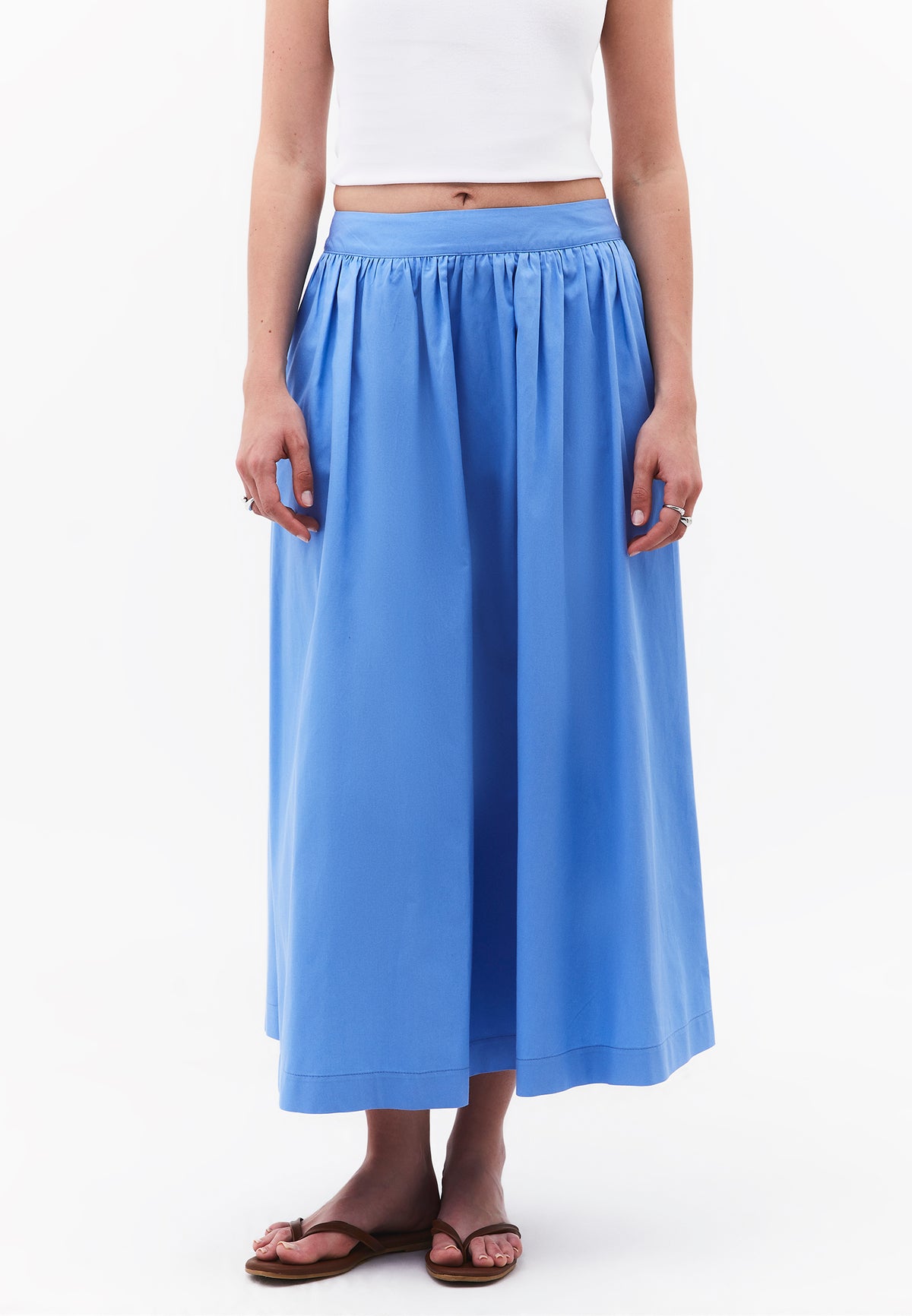 High Waisted Flared Long Skirt - PROVENCE