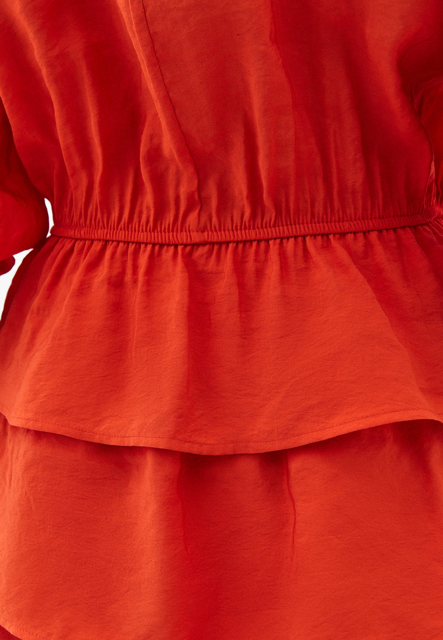 DRAPED V-NECK DRESS - PUREED PUMPKIN
