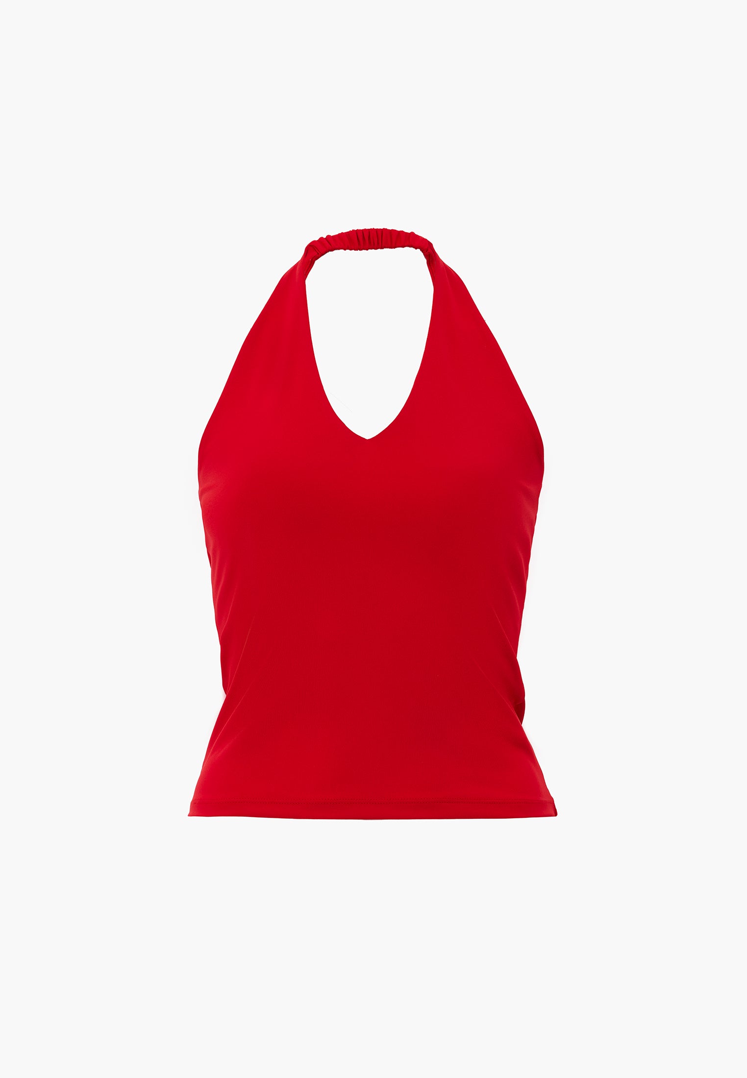 Halter Neck Button Detailed Blouse - RACING RED
