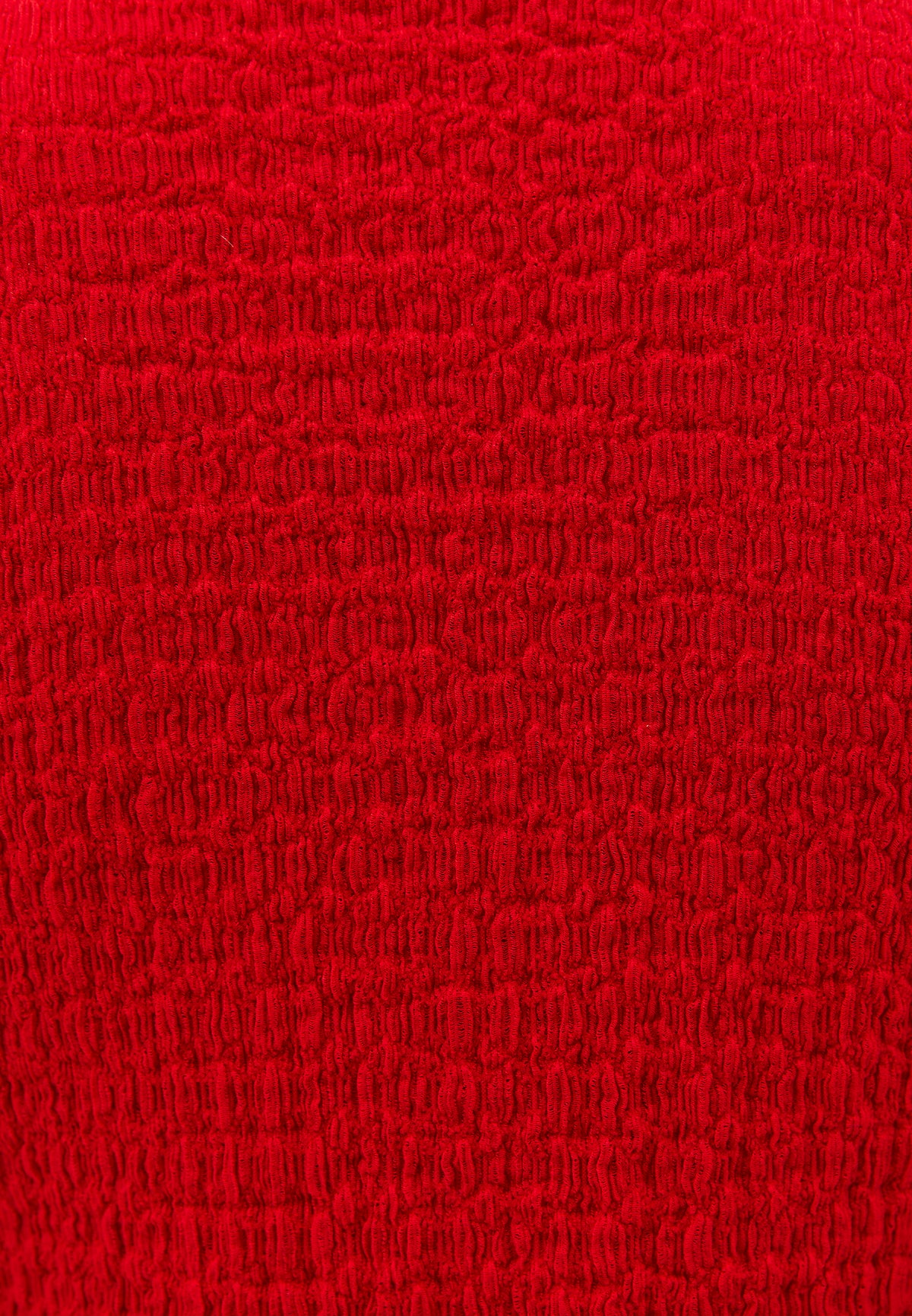 V Neck Blouse Without Sleeve Detail - RACING RED