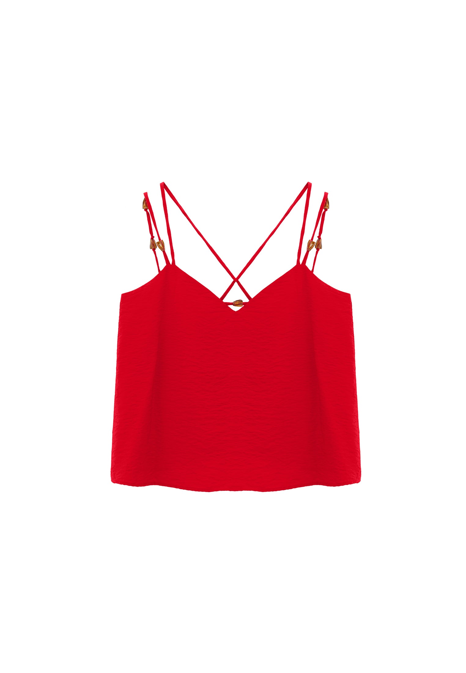 V-Neck Blouse - RACING RED