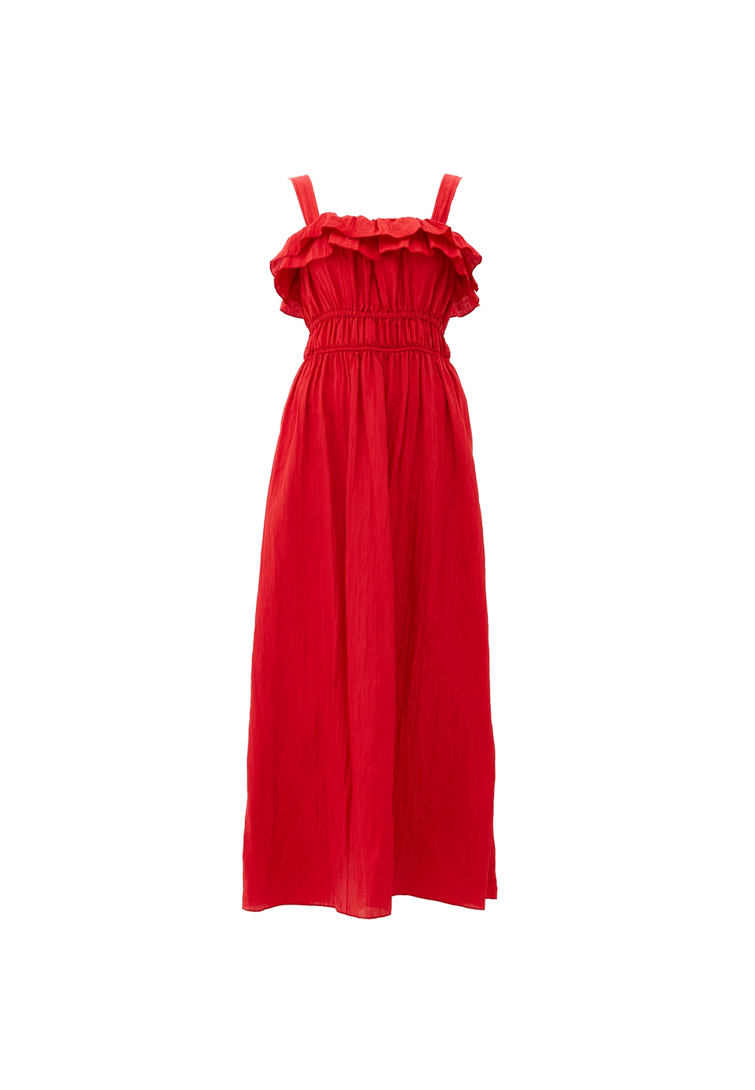 Wrinkled Look Dress - RACING RED