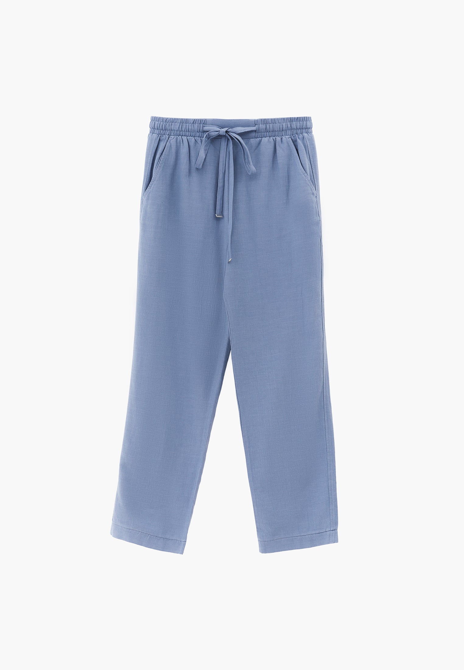 High Waist Carrot Leg Elasticated Pants - RAIN WASHED