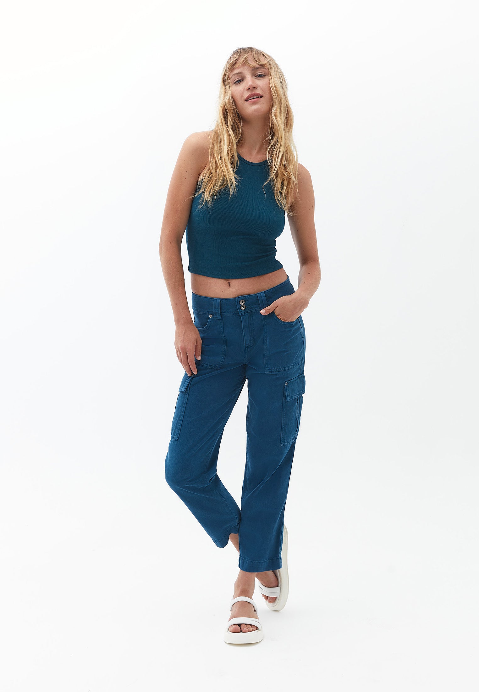Halter neck crop top - REFLECTING POND