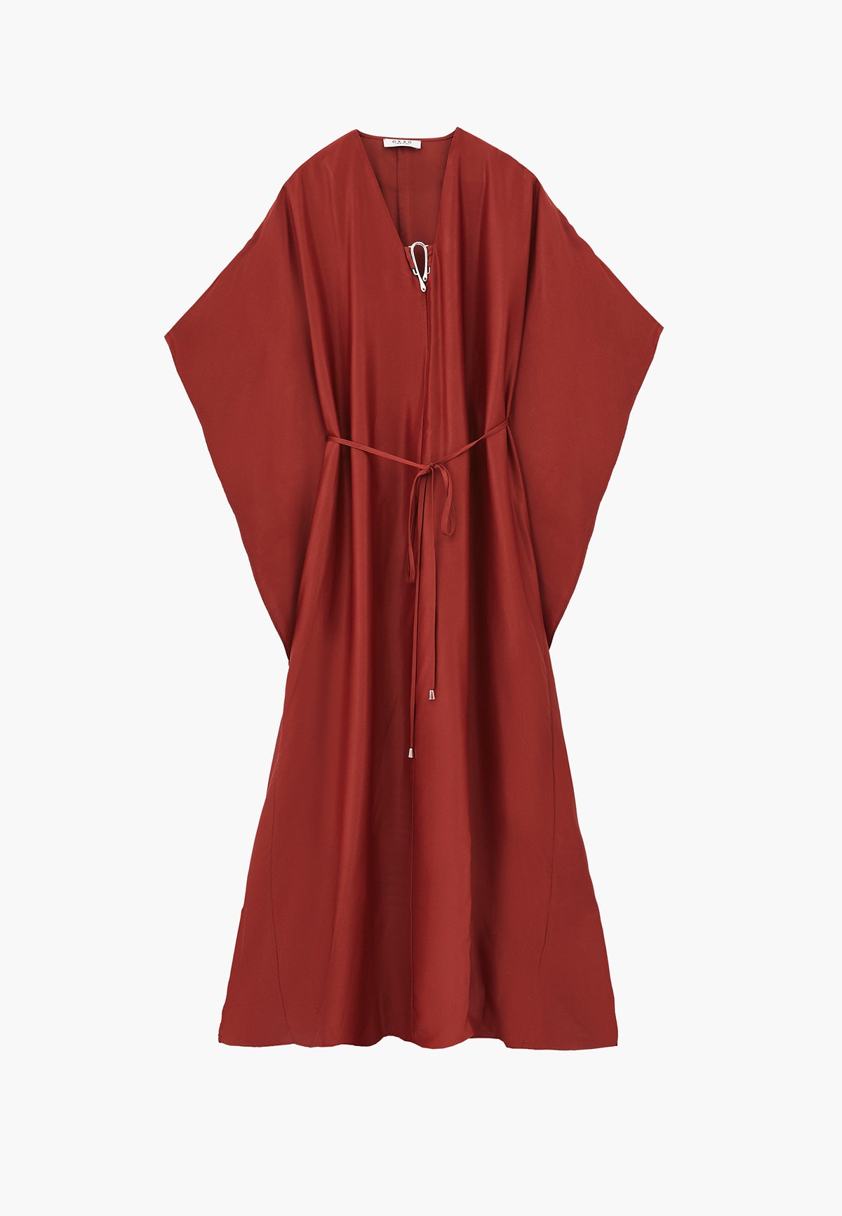 Long Dress with Belt and Buckle - ROASTED RUSSET