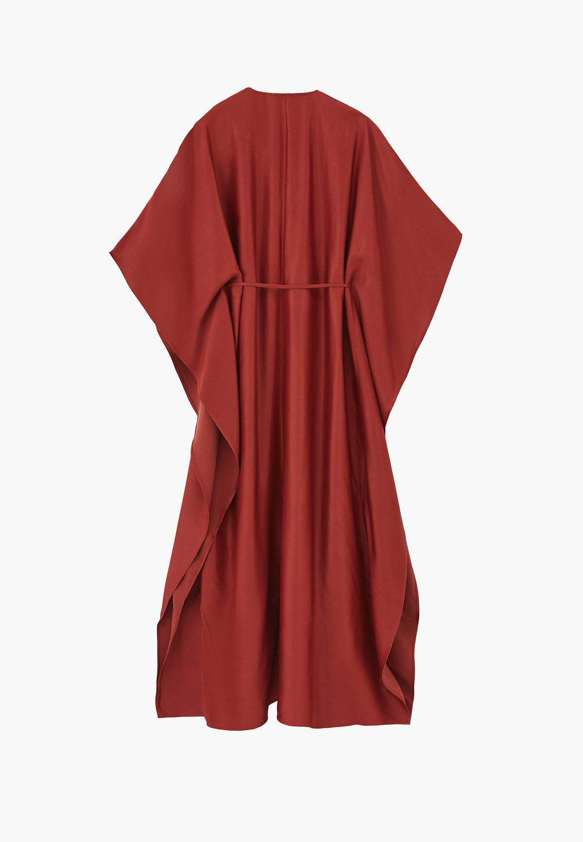 Long Dress with Belt and Buckle - ROASTED RUSSET