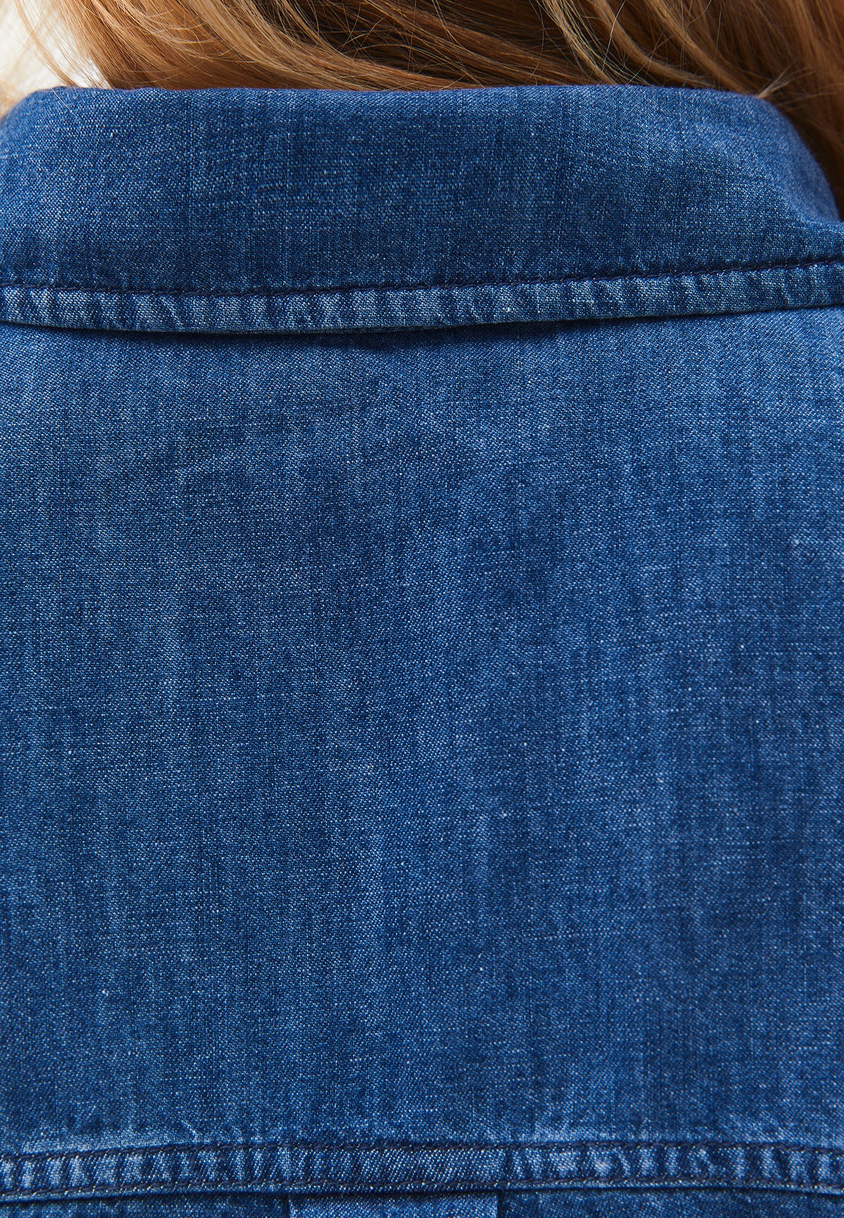 Oversize Shirt Denim Women Topwear Three Quarter Sleeve Relaxed Fit - RODEO BLUE DENIM