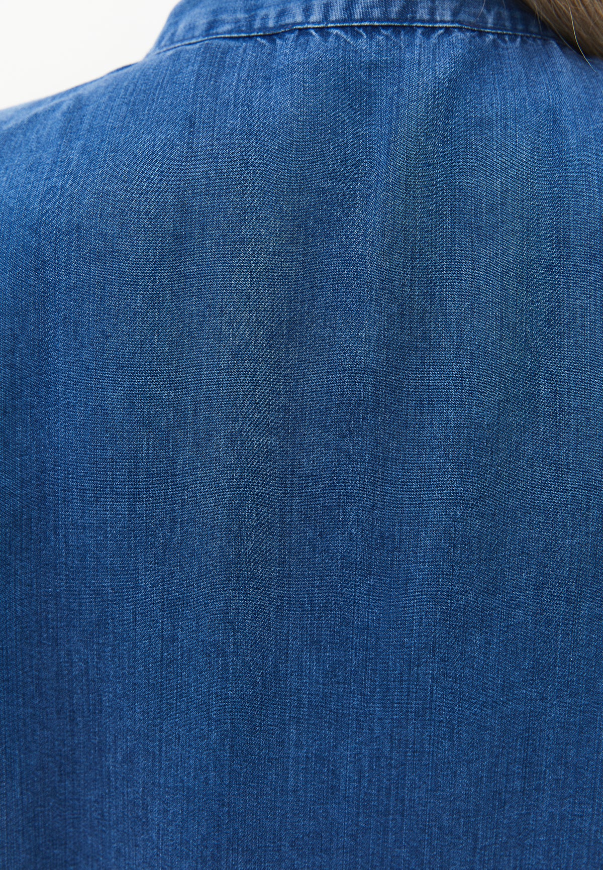 Sleeveless Blouse With Bow Detail - RODEO BLUE DENIM