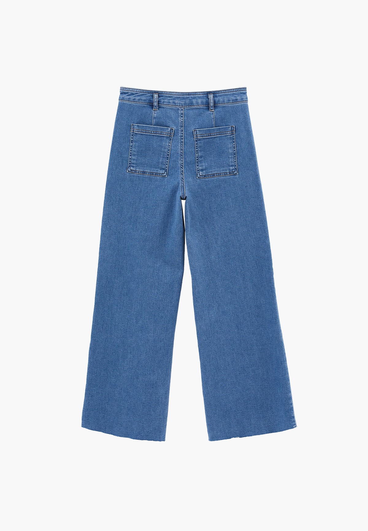 Ultra High Waist Wide Leg Pants - RODEO BLUE DENIM