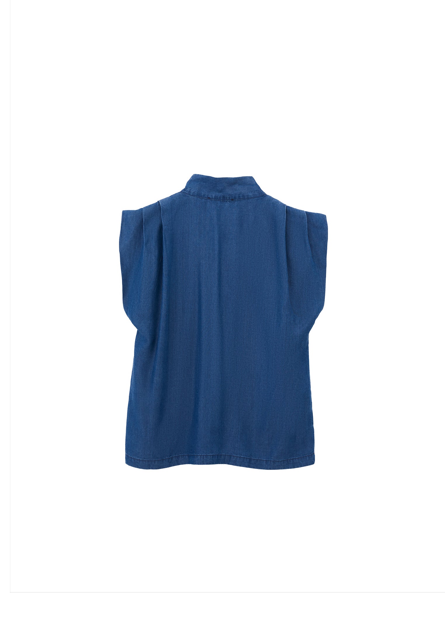 Tencel Blouse With Bow Detail - RODEO BLUE DENIM