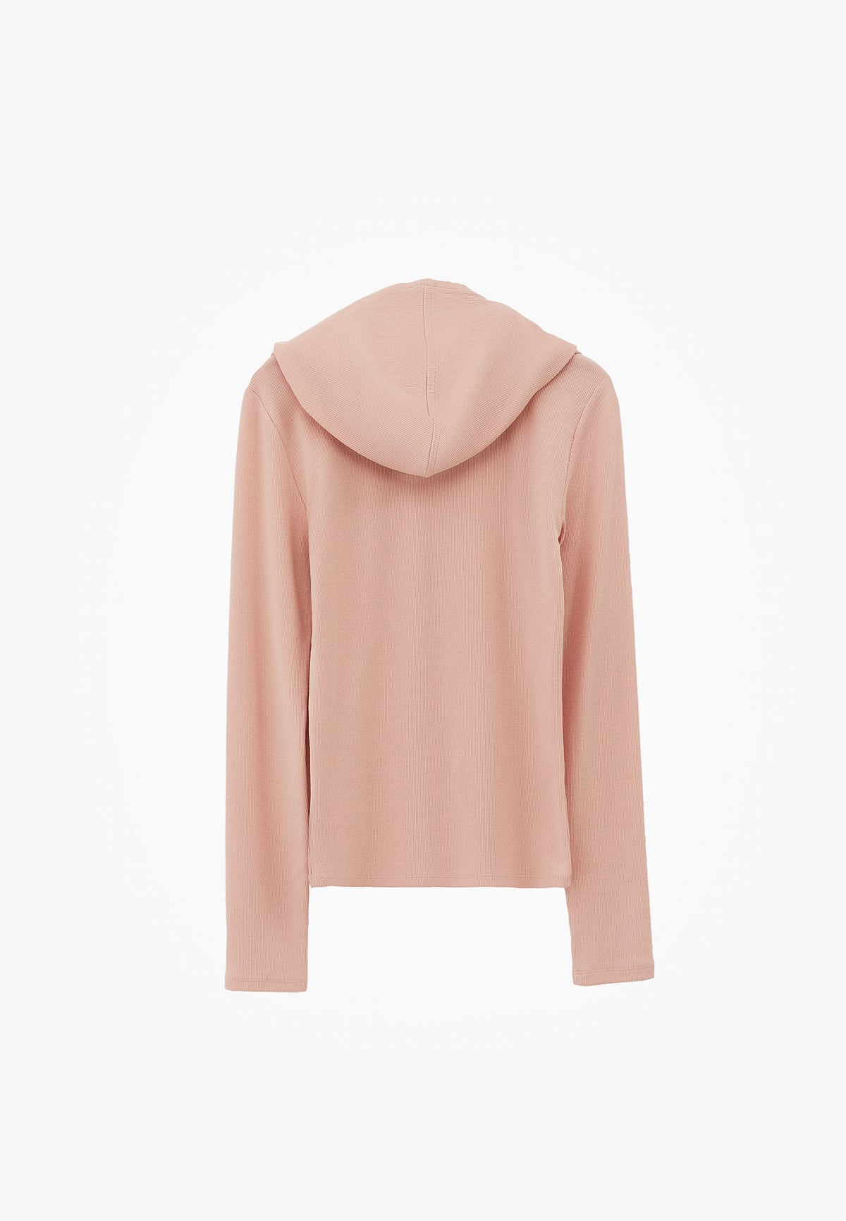 Hooded Turtleneck Blouse - Pink