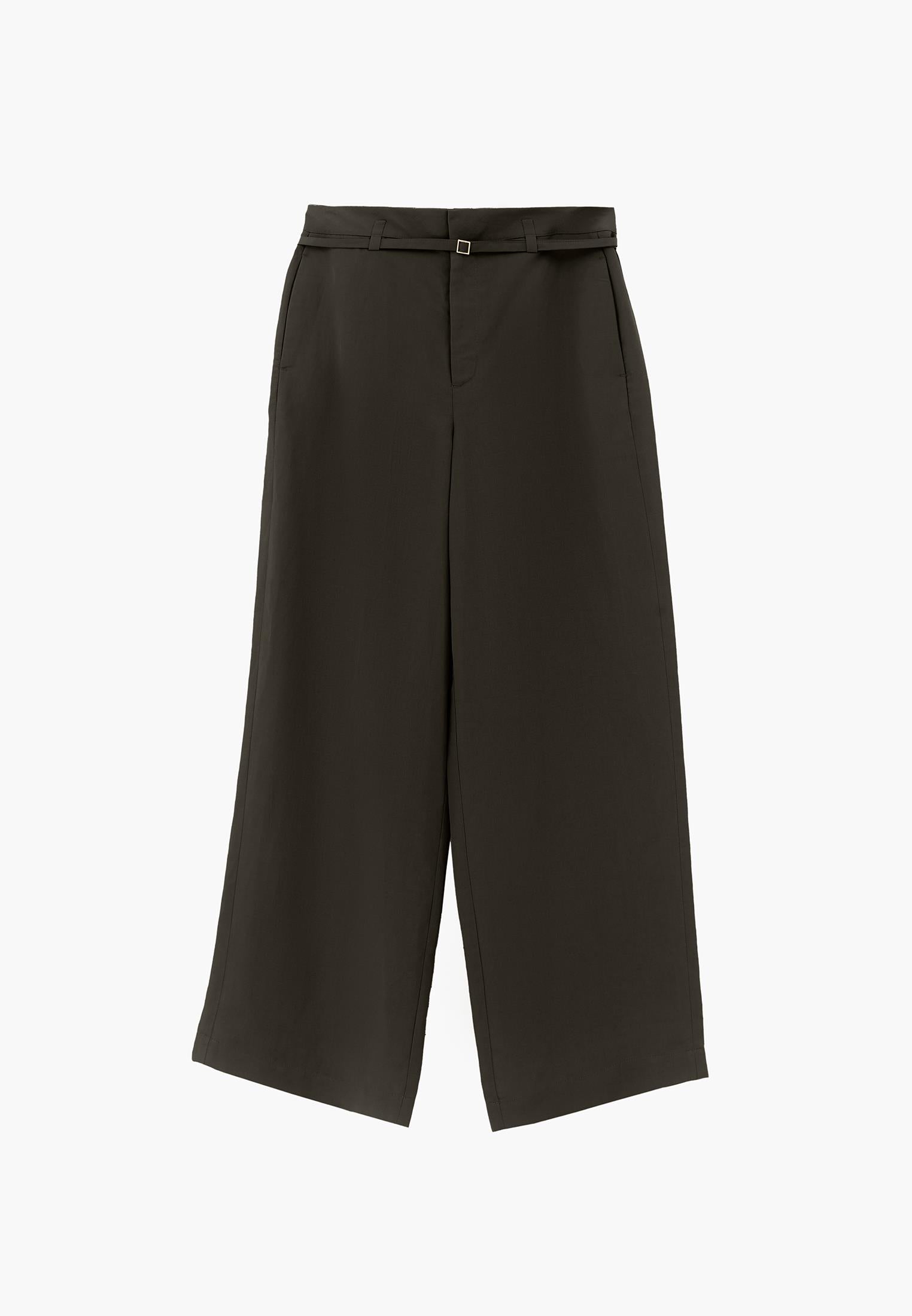 Straight Leg Pants With Belt Detail - ROSIN