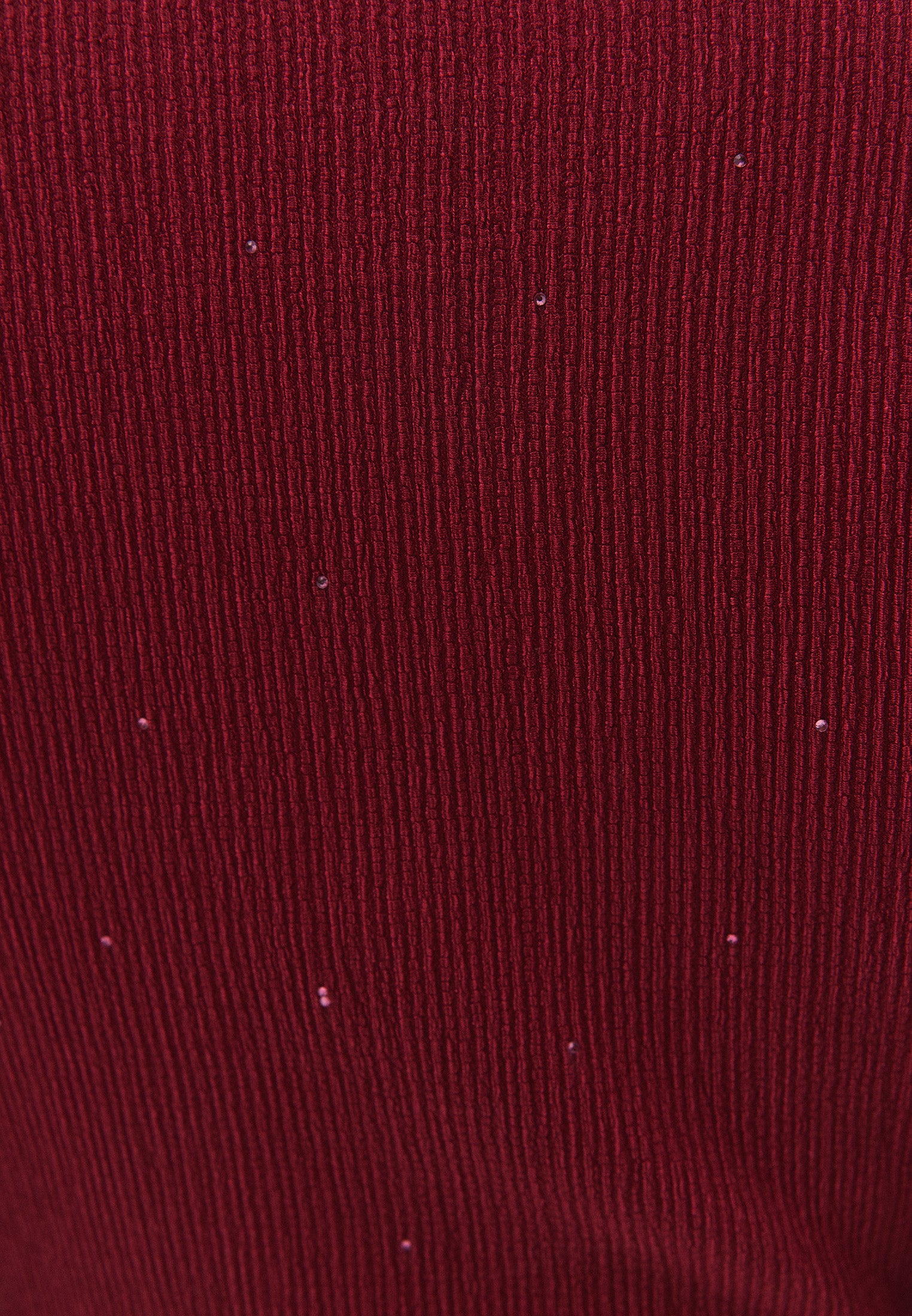 Long Dress With Ruched Crew Neck - RUMBA RED