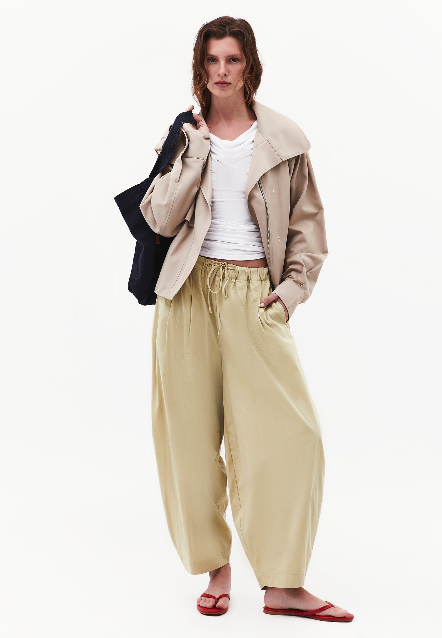 Ultra High Waist Carrot Pants - SAGE GREEN