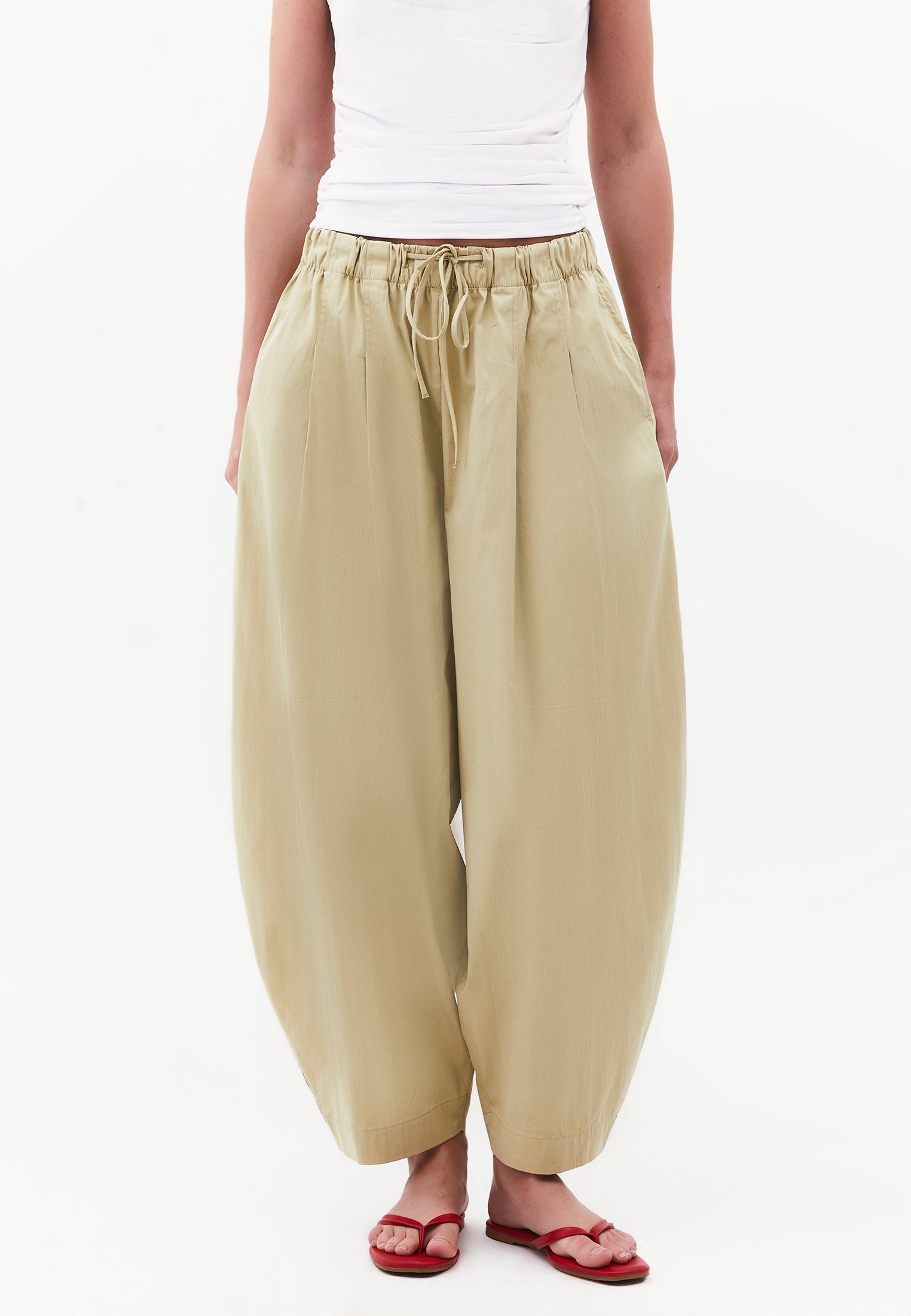 Ultra High Waist Carrot Pants - SAGE GREEN