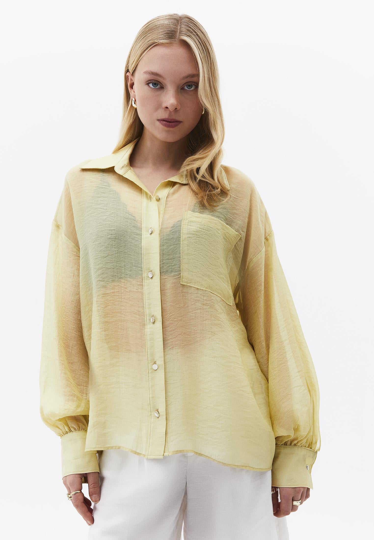 Loose Fit Long Sleeve Shirt - SAGE GREEN