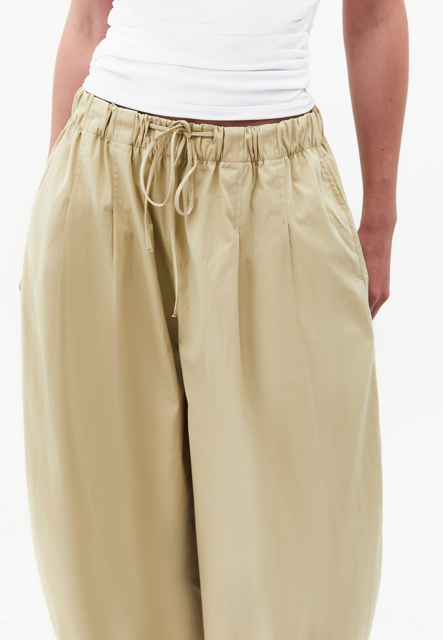 Ultra High Waist Carrot Pants - SAGE GREEN