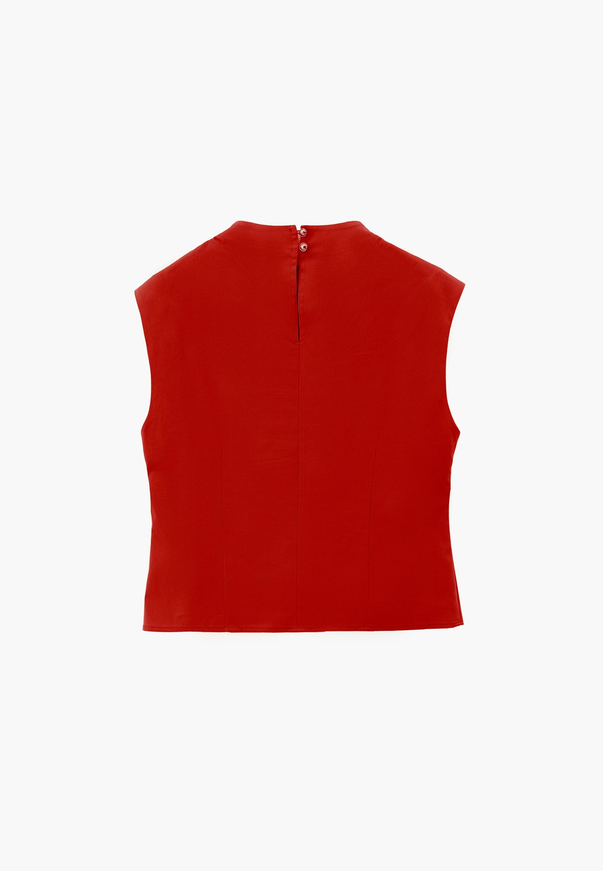 High Neck Sleeveless Buttoned Blouse - SAMBA