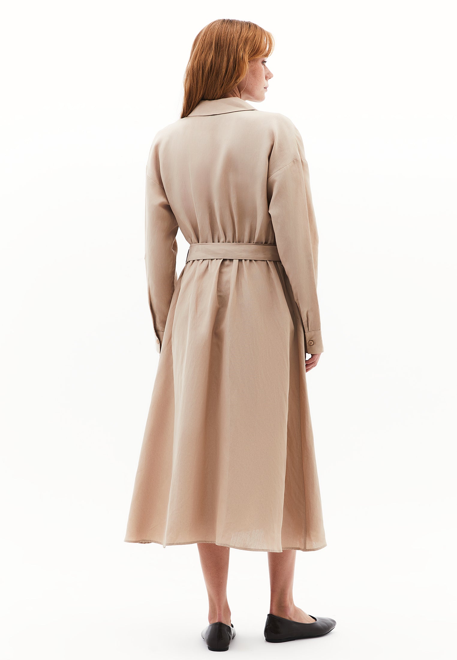 Belted long dress - SAVANNAH TAN