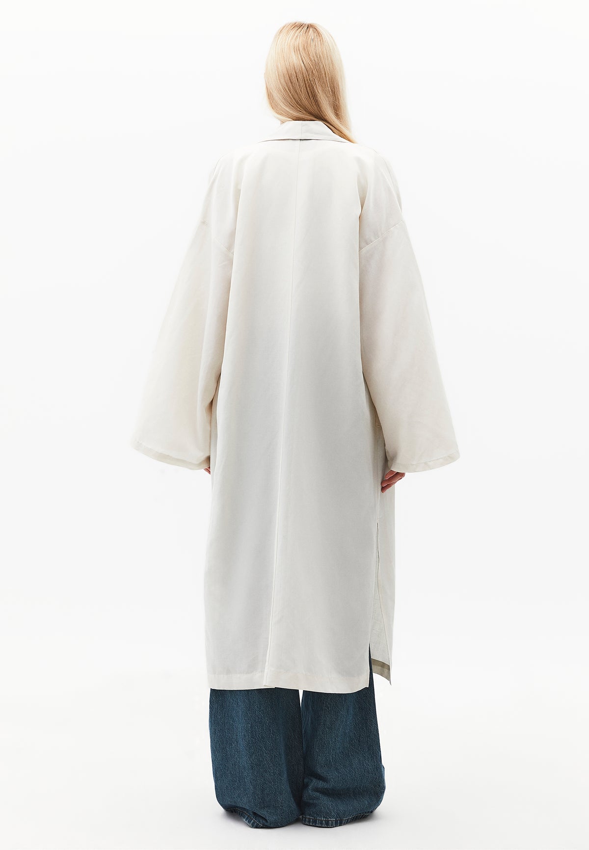 Kimono Tunic With Slit Detail - Cream