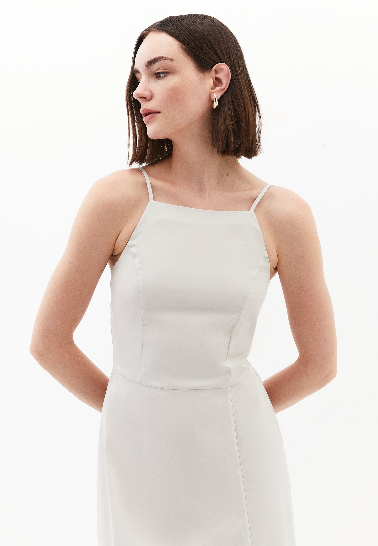 Halter Neck Long Dress - SILVER BIRCH