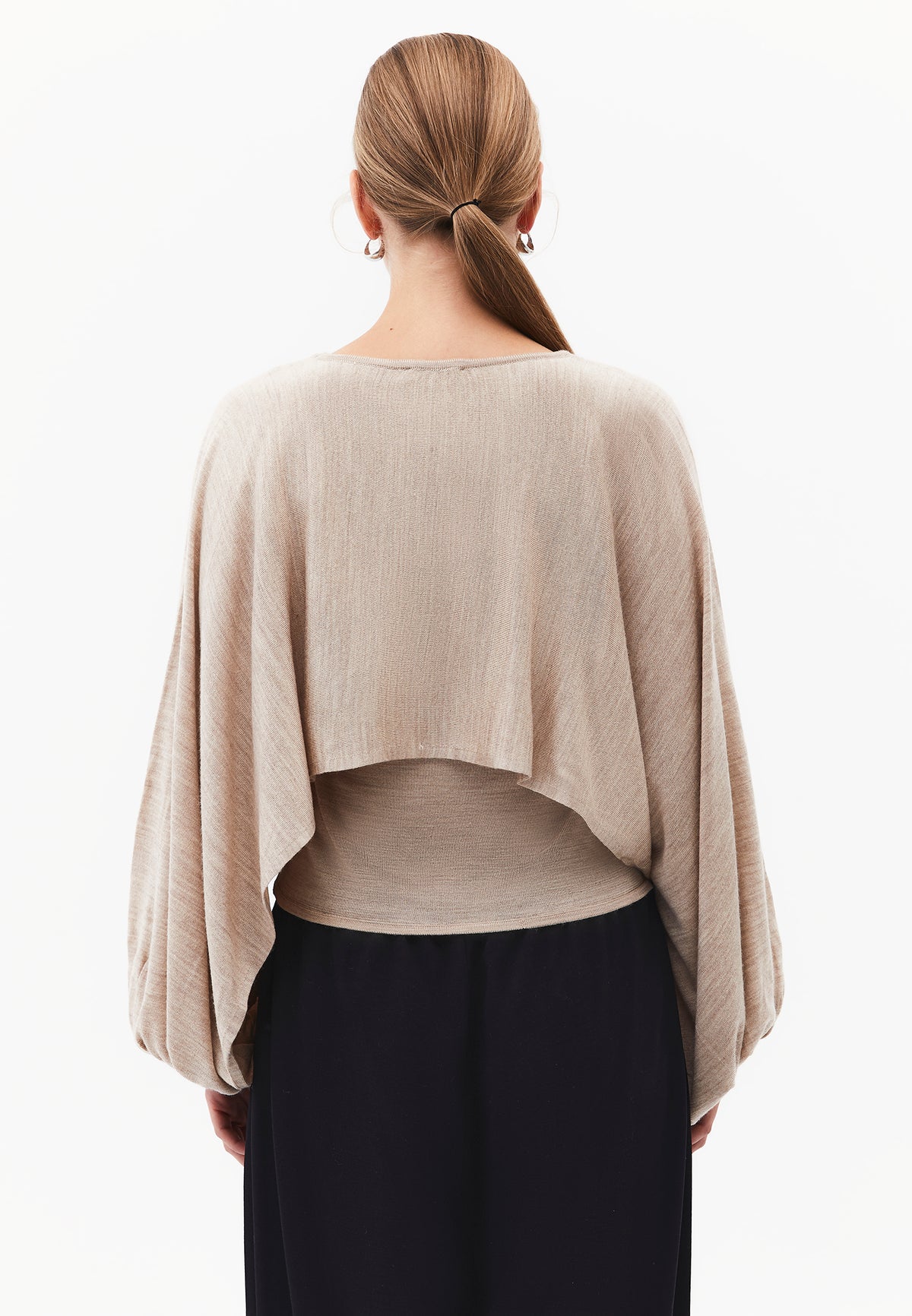 Balloon Sleeve Sweater - SILVER BIRCH