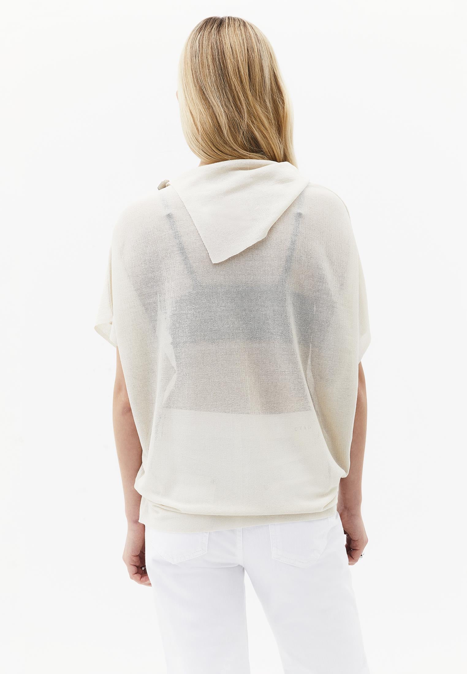 High Neck Sleeveless Oversize Tunic Blouse - SILVER BIRCH
