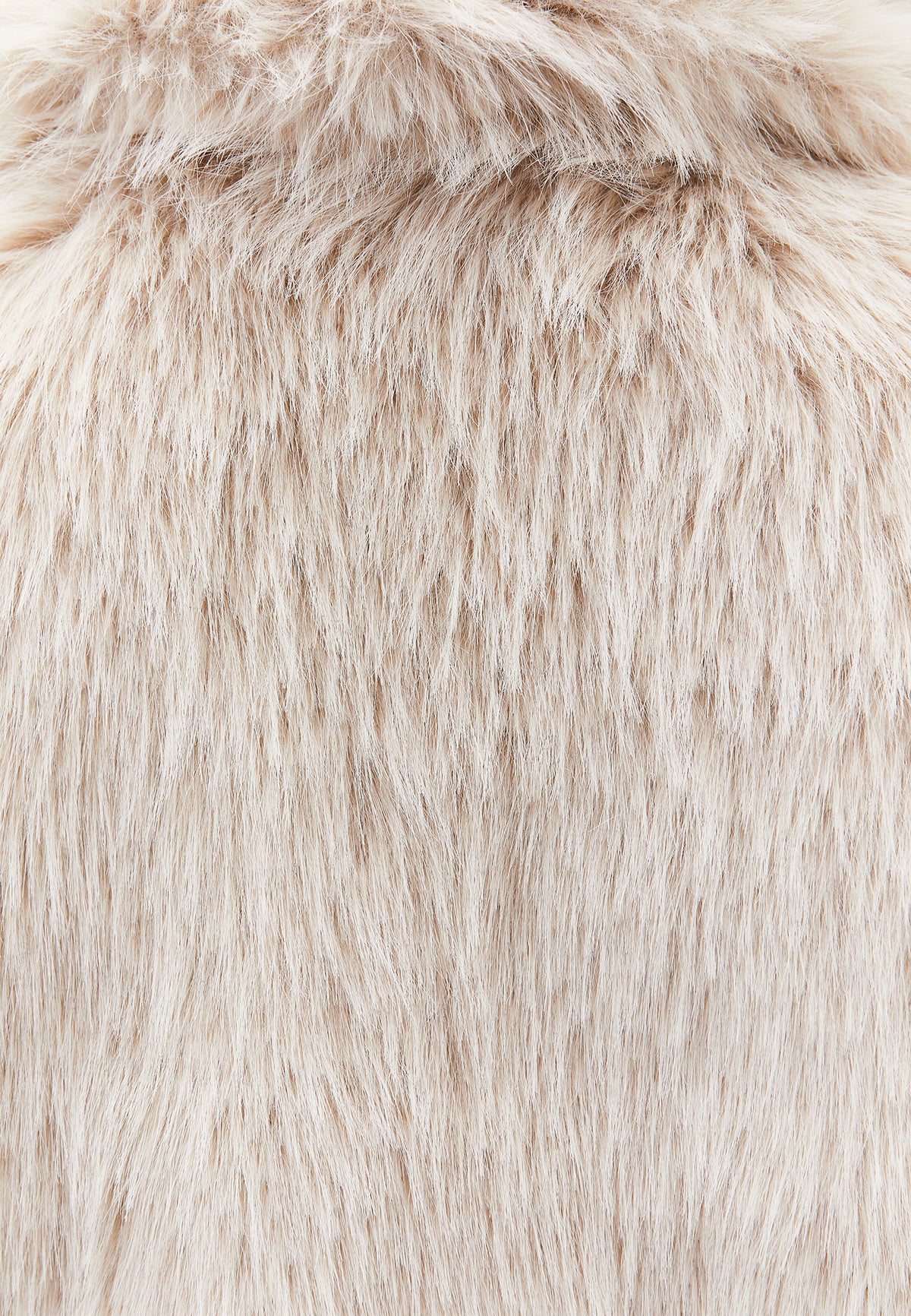 V Neck Faux Fur Vest - SILVER BIRCH