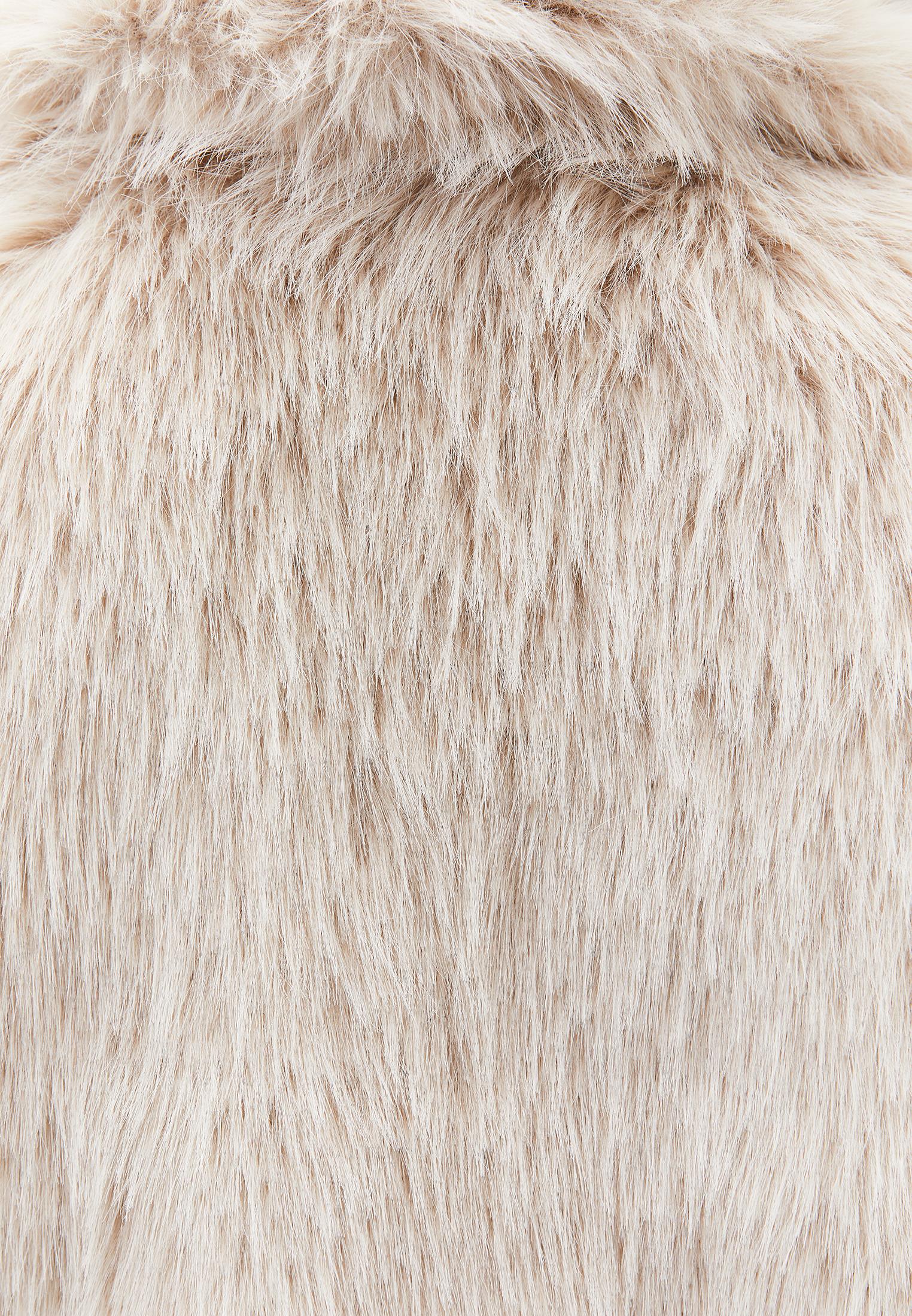 V Neck Faux Fur Vest - SILVER BIRCH