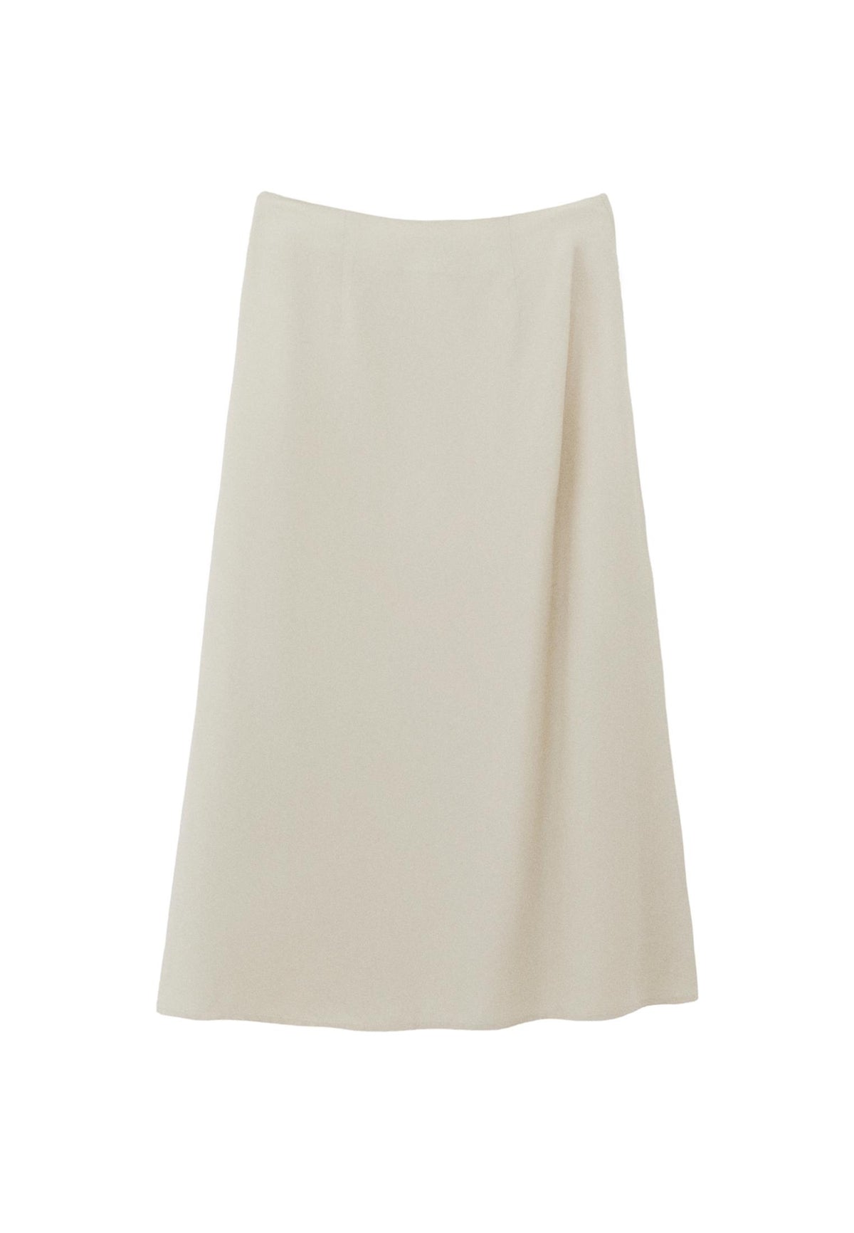 Buckle Detail High Waist Midi Skirt - Cream
