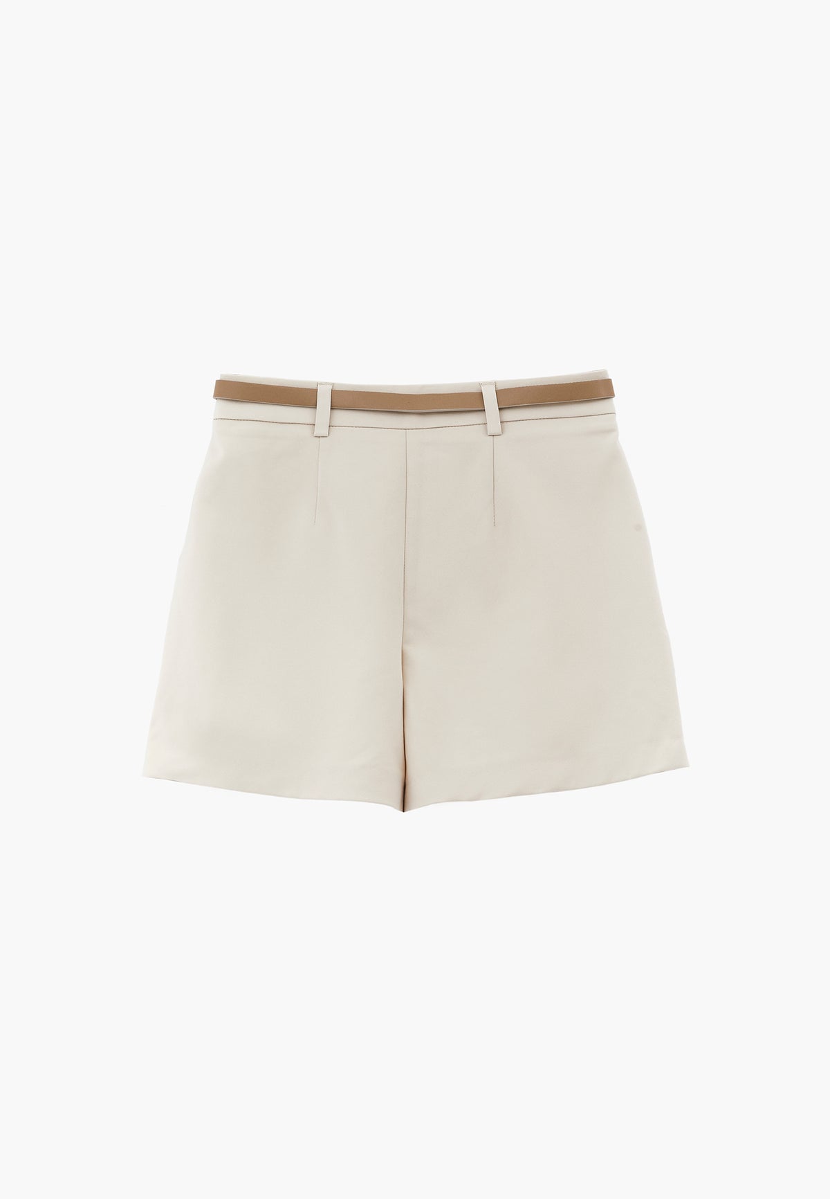 High Waist Shorts With Pockets - SILVER BIRCH
