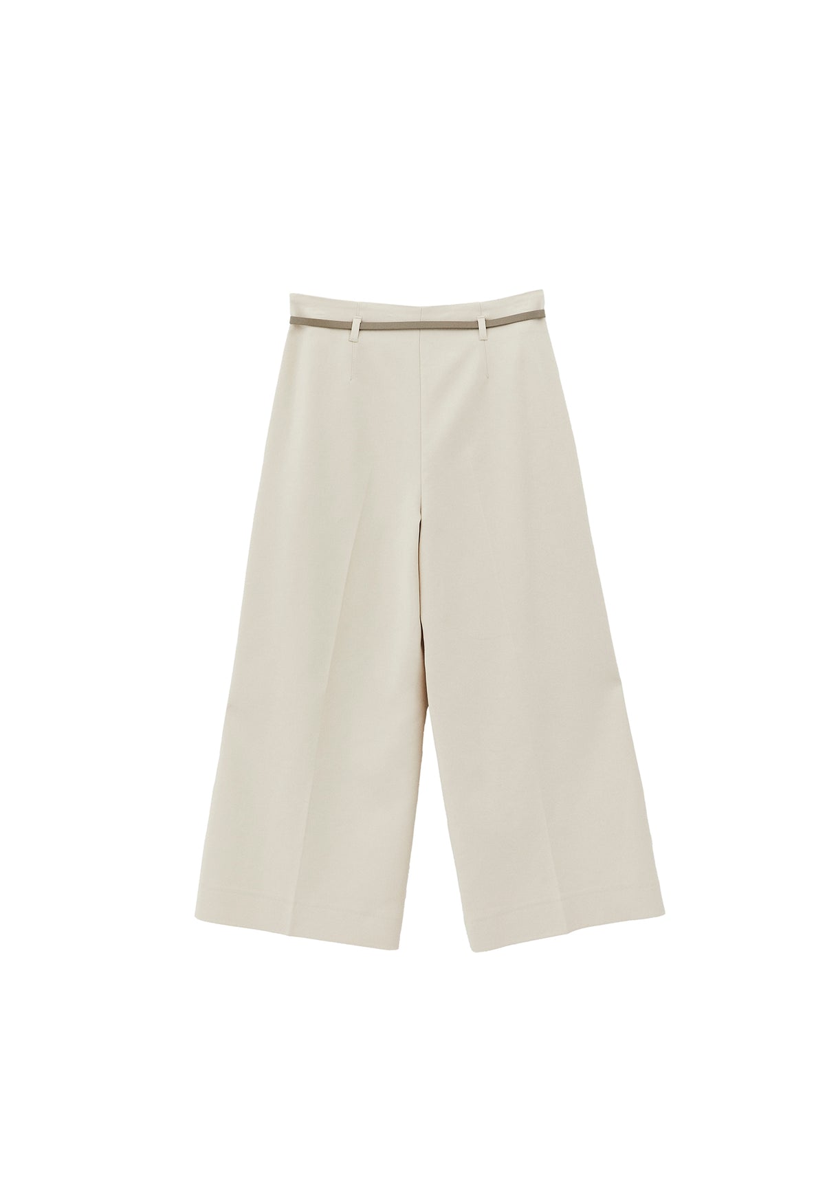 Ultra High Waist Belted Culotte Pants - SILVER BIRCH