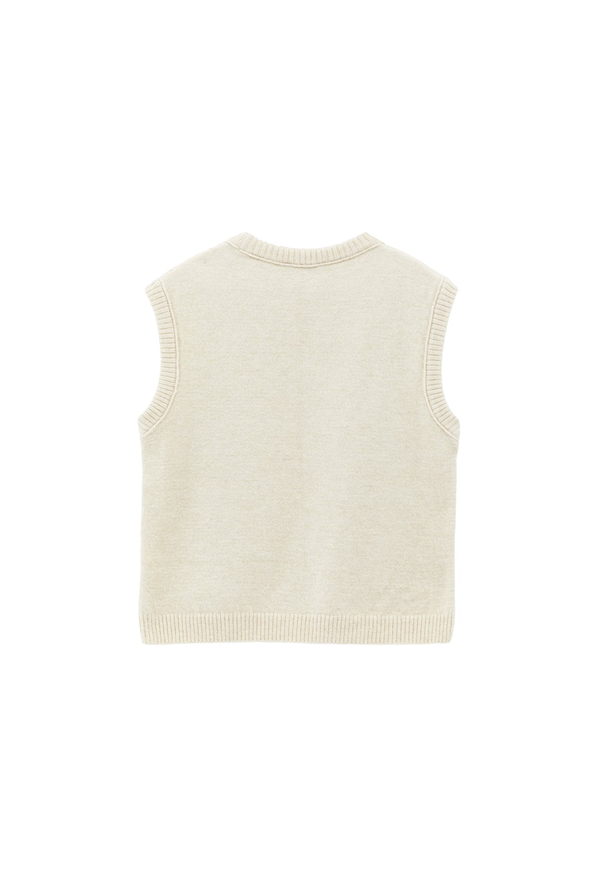 Crew Neck Vest - Cream