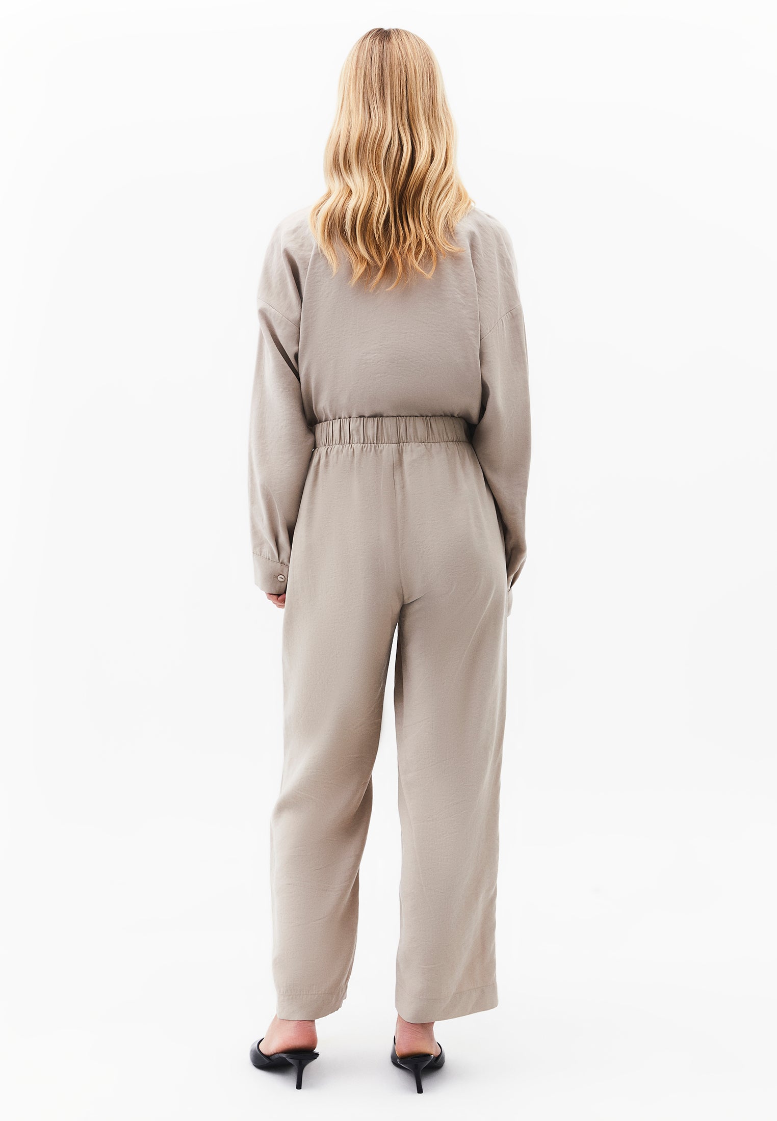 High Waist Straight Pants - SIMPLY TAUPE