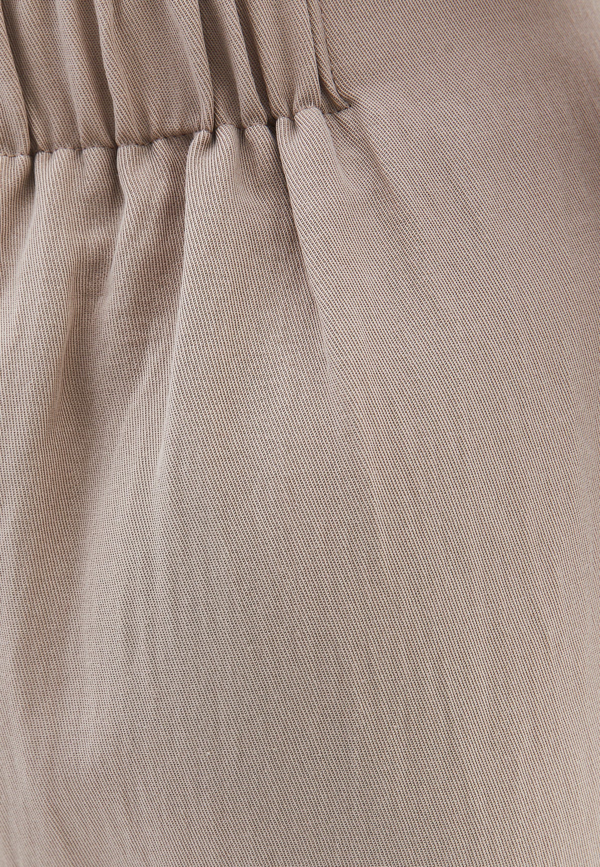 Pleated Wide Leg Pants - Beige