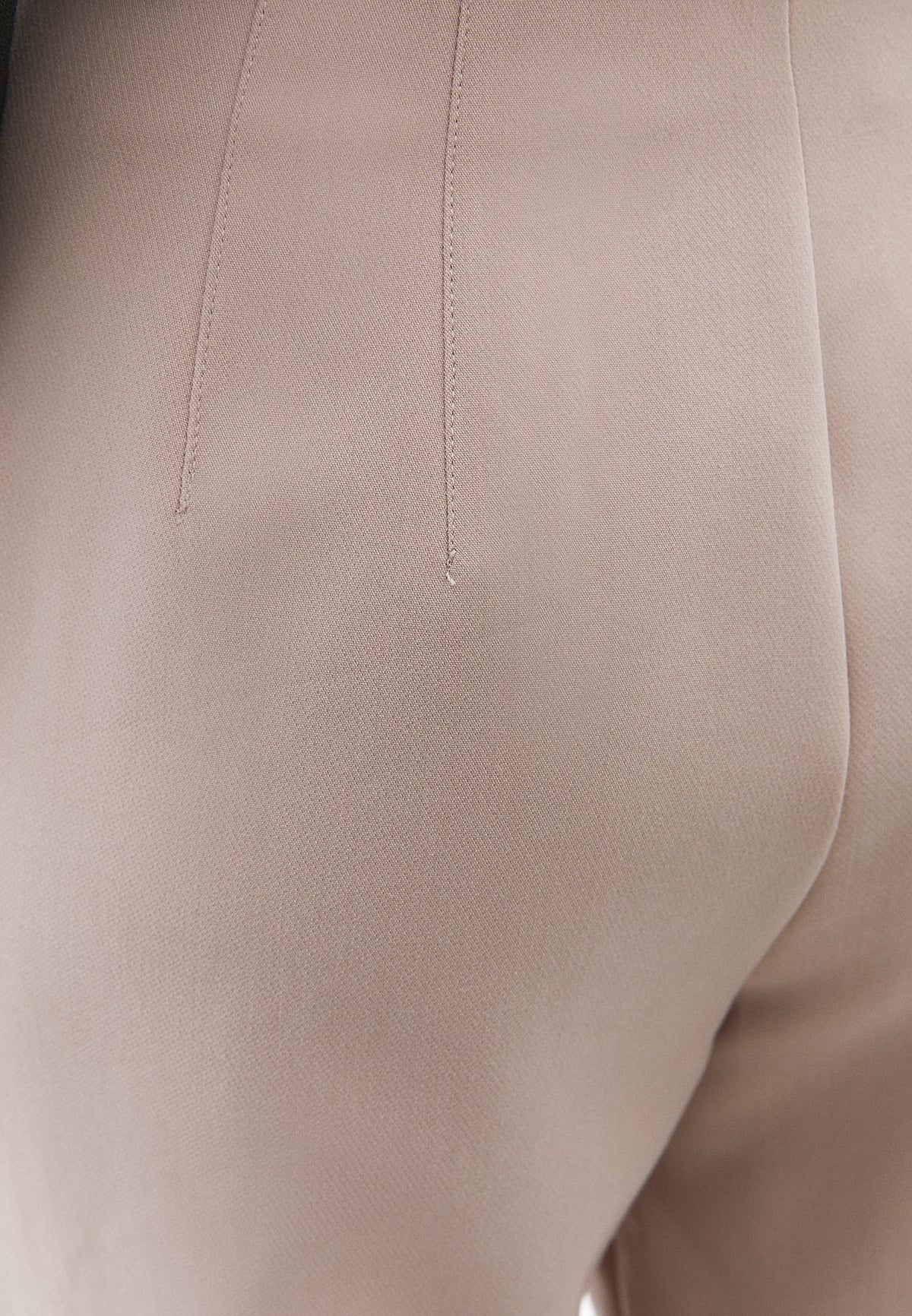 Ultra High Waist Carrot Fit Pants - Beige