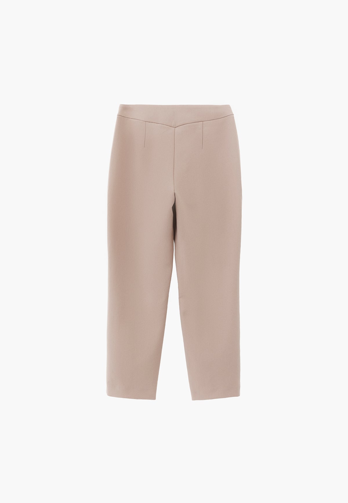 Ultra High Waist Carrot Cut Pants with Pocket Detail - Beige