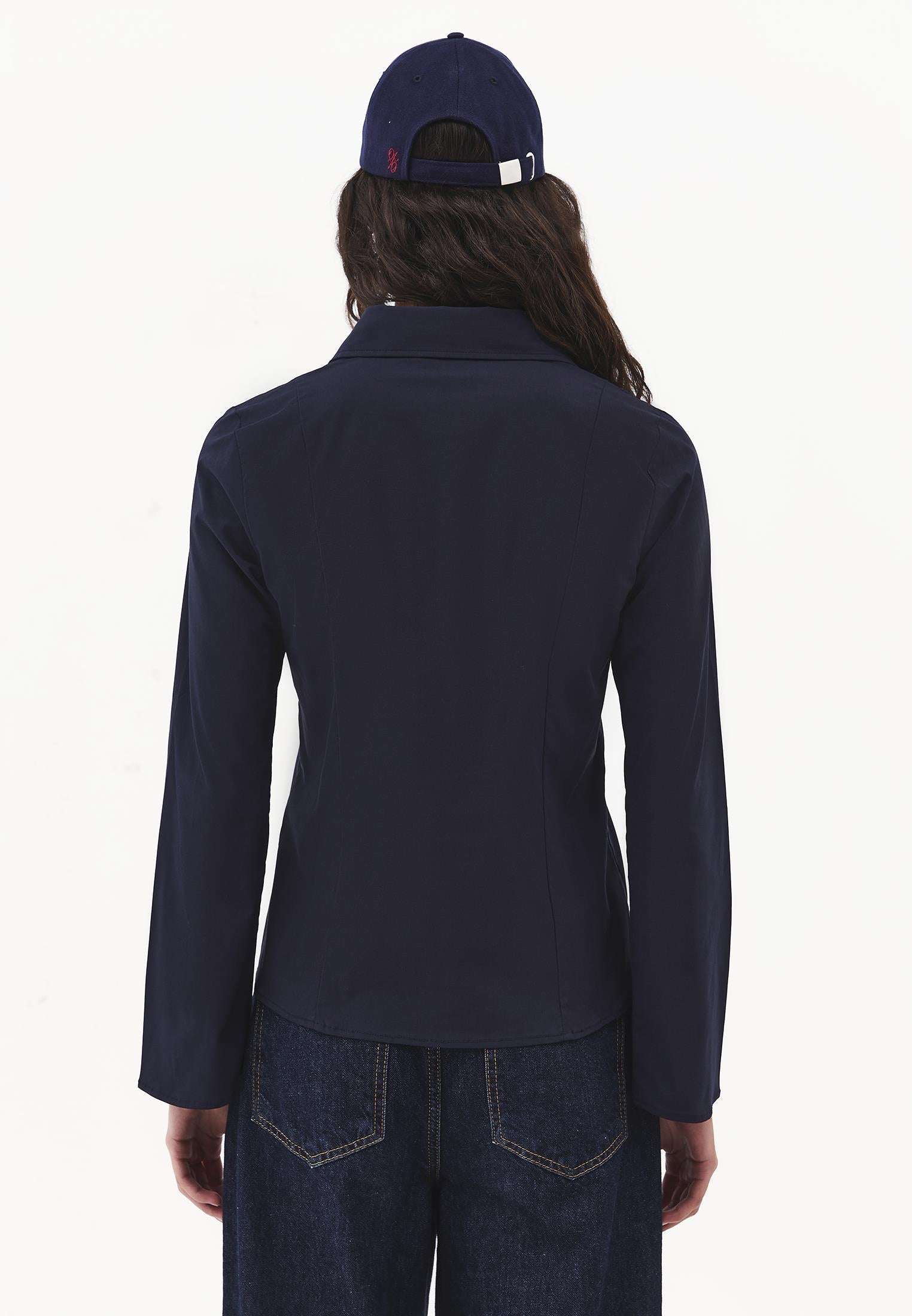 Shirt Collar Long Sleeve Buttoned Shirt - SKY CAPTAIN